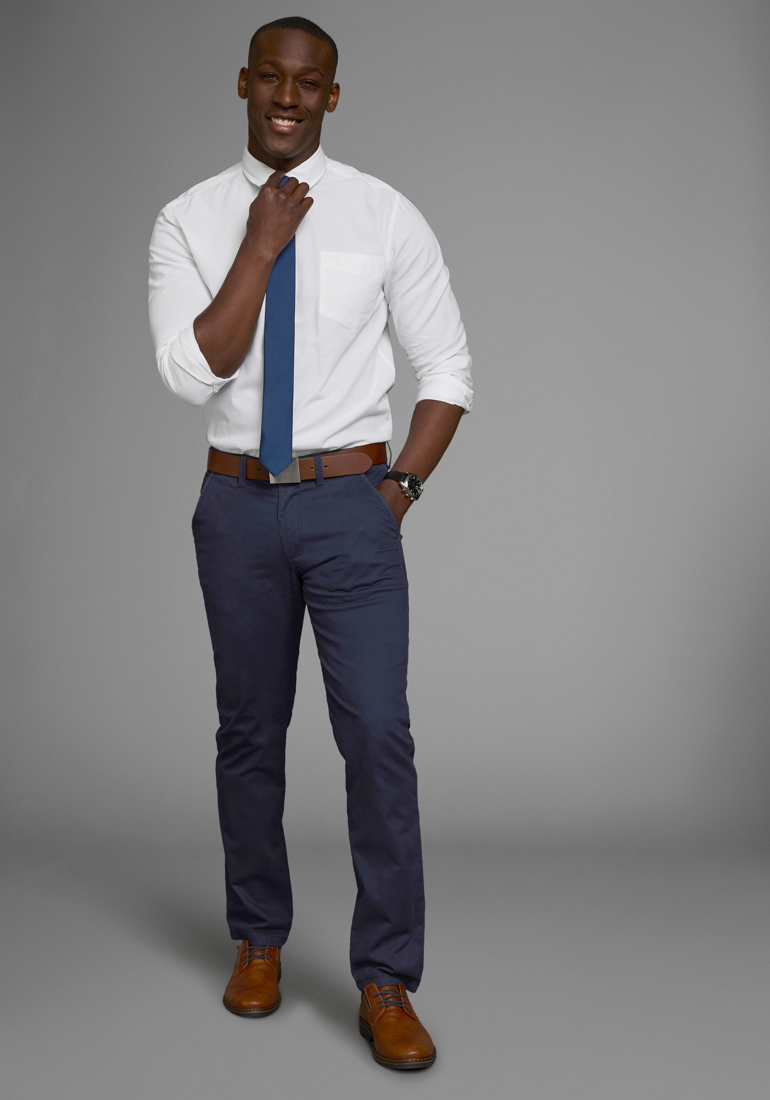 Man's World Stropdas in klassieke effen kleuren en slim breedte