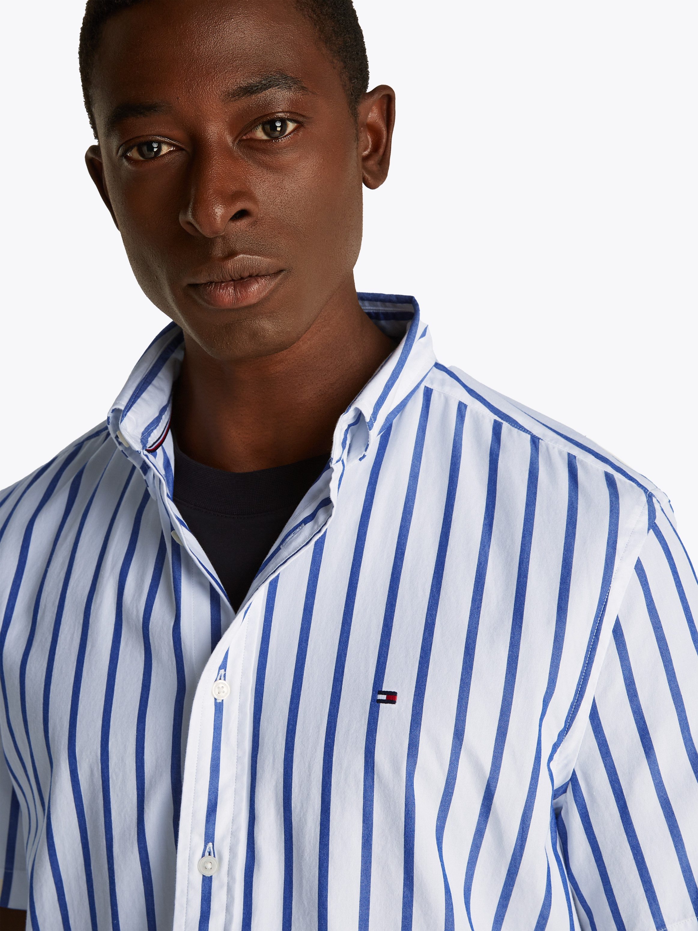 Tommy Hilfiger Overhemd met korte mouwen FLEX POPLIN STP SHIRT S/S