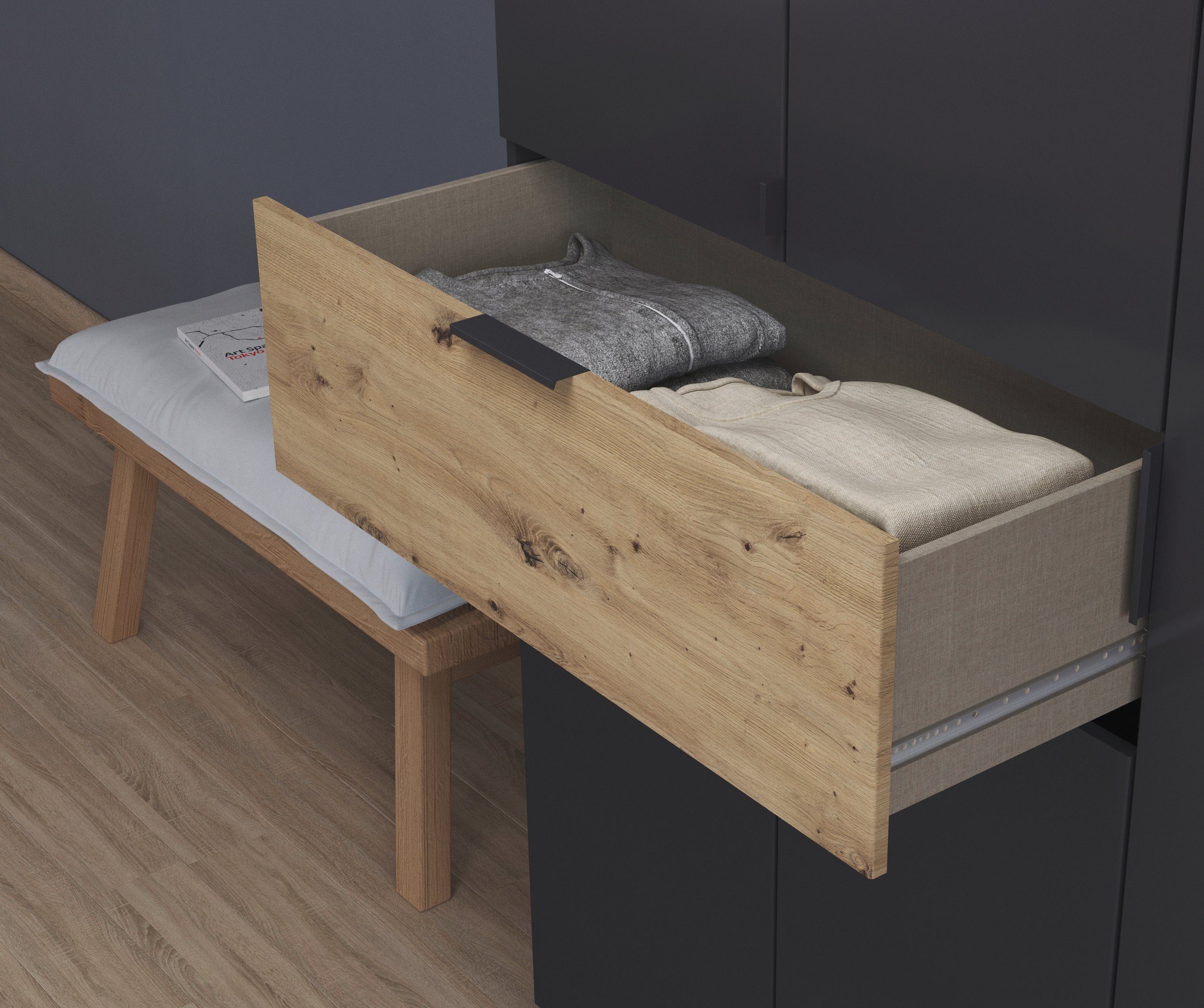 rauch Draaideurkast Kledingkast kast garderobe waskast TICAO met 2 ruime lades, veel opbergruimte made in germany