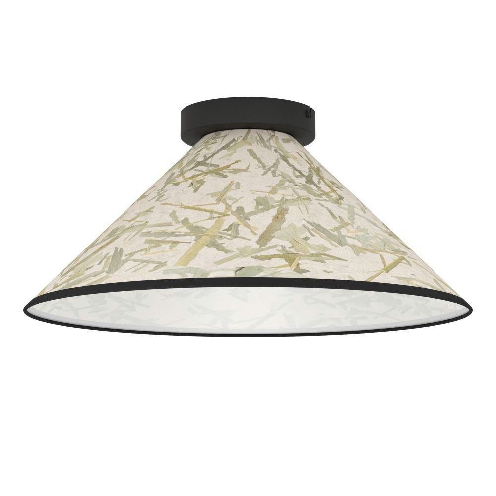 EGLO Plafondlamp OXPARK Plafondlamp, Japandi ontwerp, woonkamerlamp, textiel, bamboe bladeren (1 stuk)