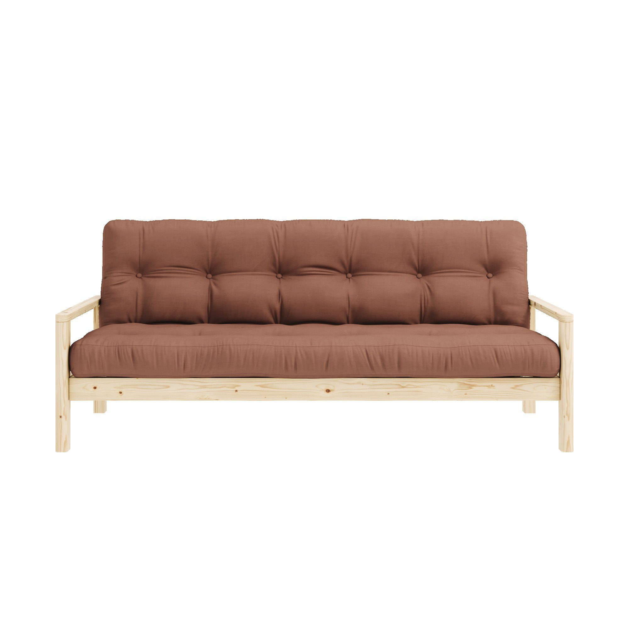 Karup Slaapbank Knob met futonmatras, verschillende kleuren, fsc-gecertificeerd, dennenhout beige, slaapbanken