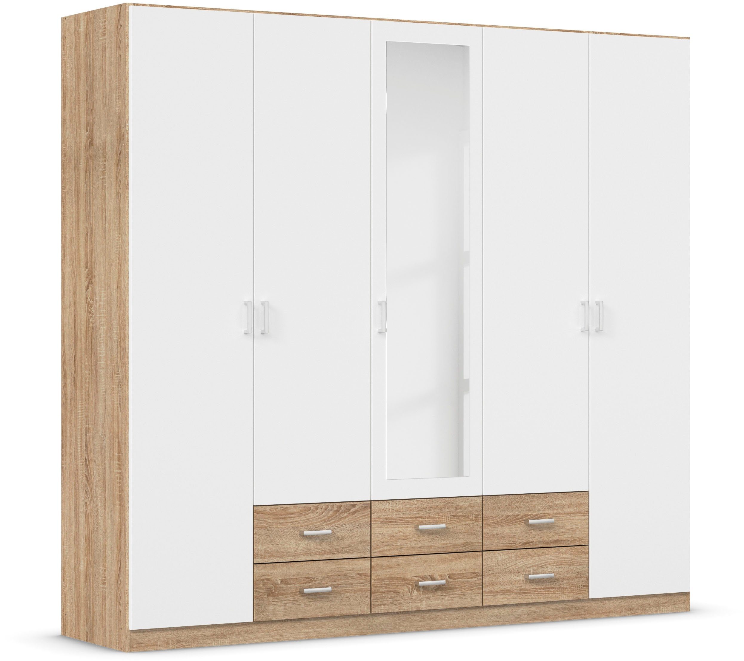 rauch Kledingkast Kast Garderobe Wasmand GAMMA in 3 Breedtes veel opbergruimte met 6 lades, met spiegel topseller made in germany kledingkasten maat