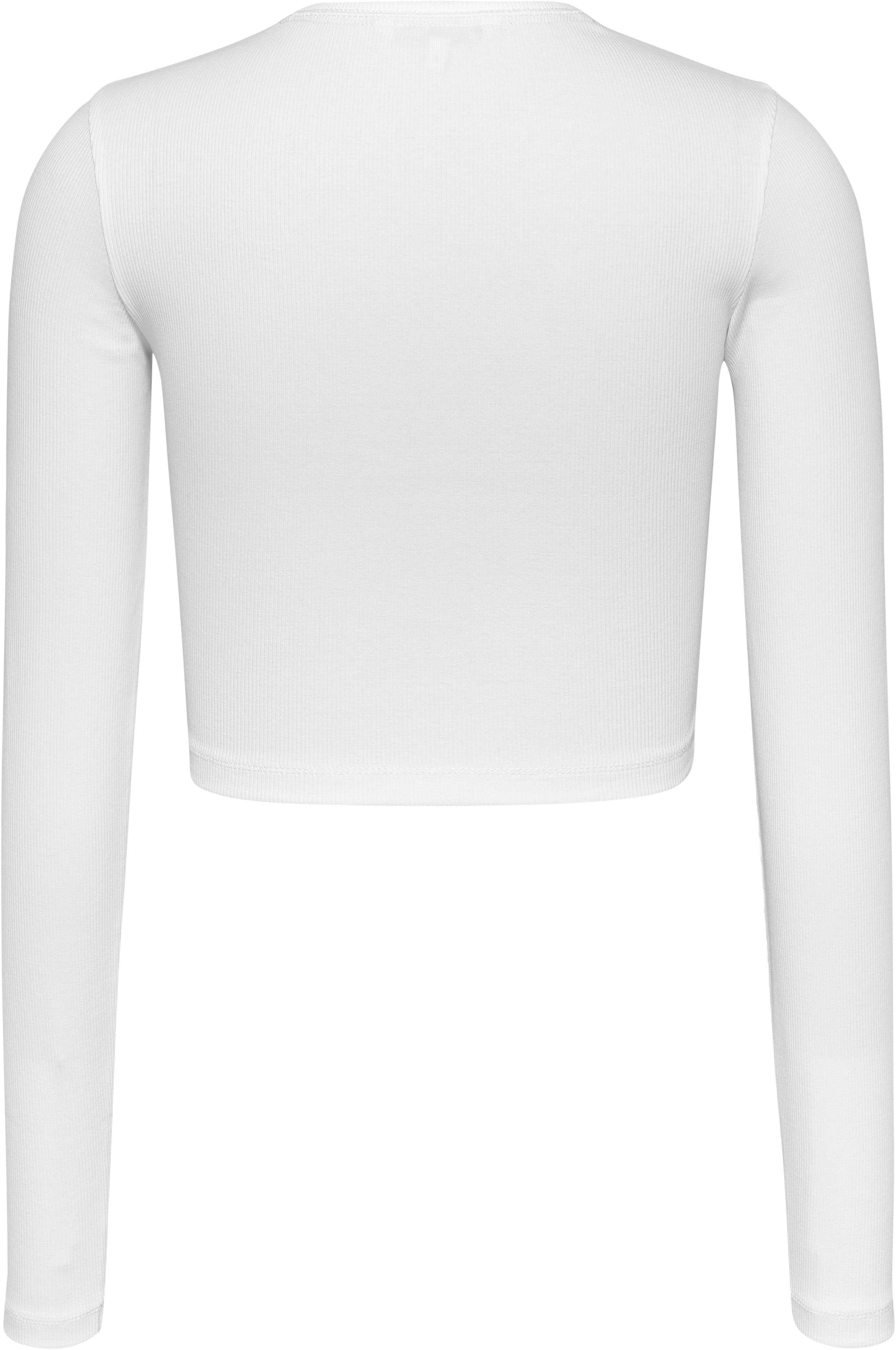 TOMMY JEANS Shirt met lange mouwen TJW CRP HENLEY TOP LS in modieuze cropped vorm