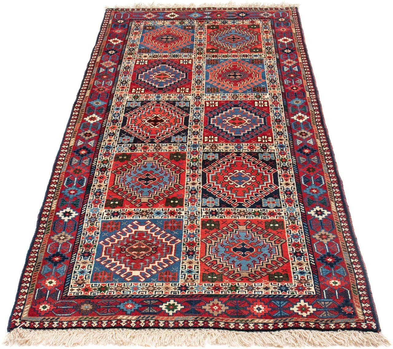 morgenland Wollen kleed Yalameh velden Blu scuro 152 x 102 cm Handgeknoopt