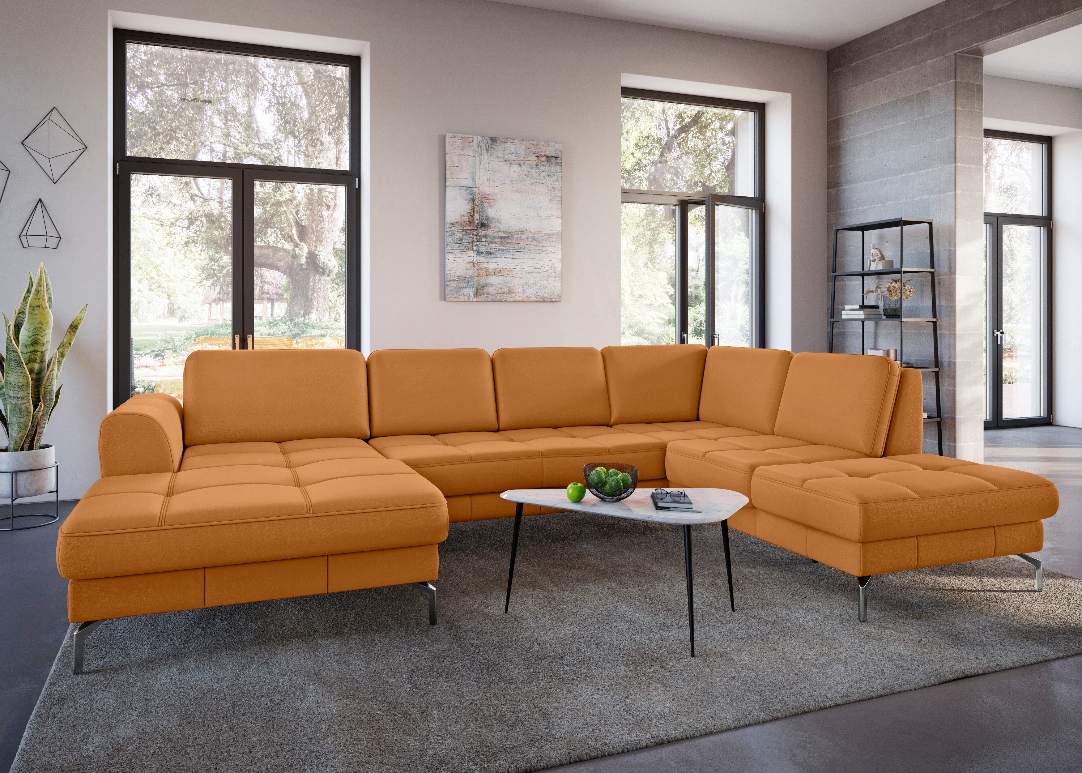 sit&more Zithoek Bendigo U-vorm inclusief zitdiepteverstelling, bodemvrijheid 15 cm, in 2 pootkleuren