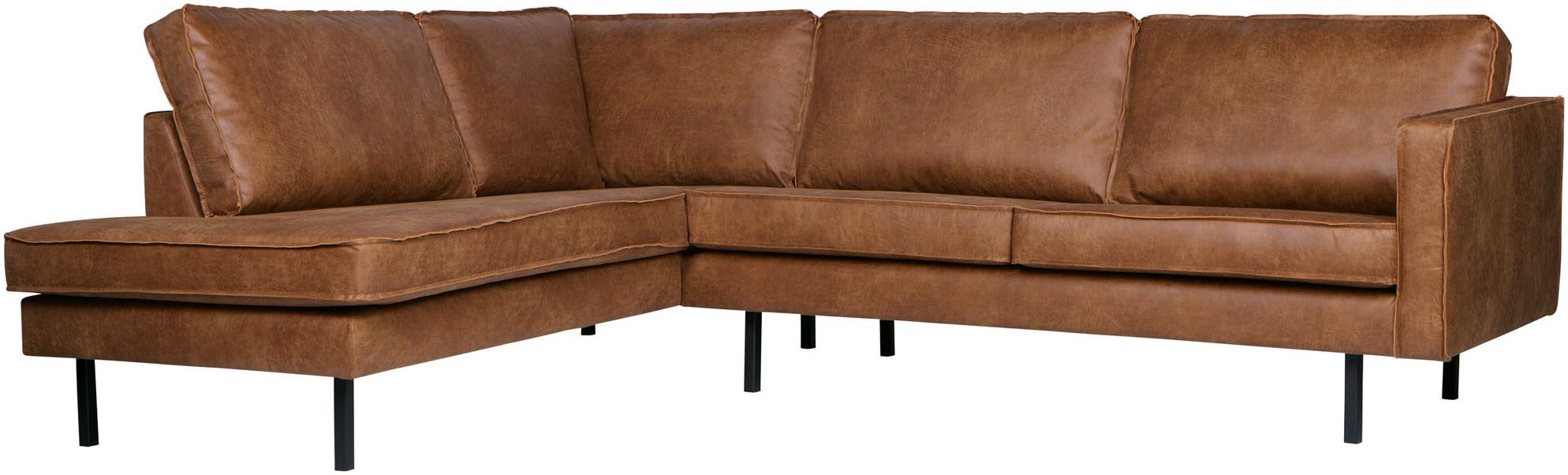 WOOOD Hoekbank Rodeo met gerecycled leer, vrijstaand, h 85 cm x b 266 cm