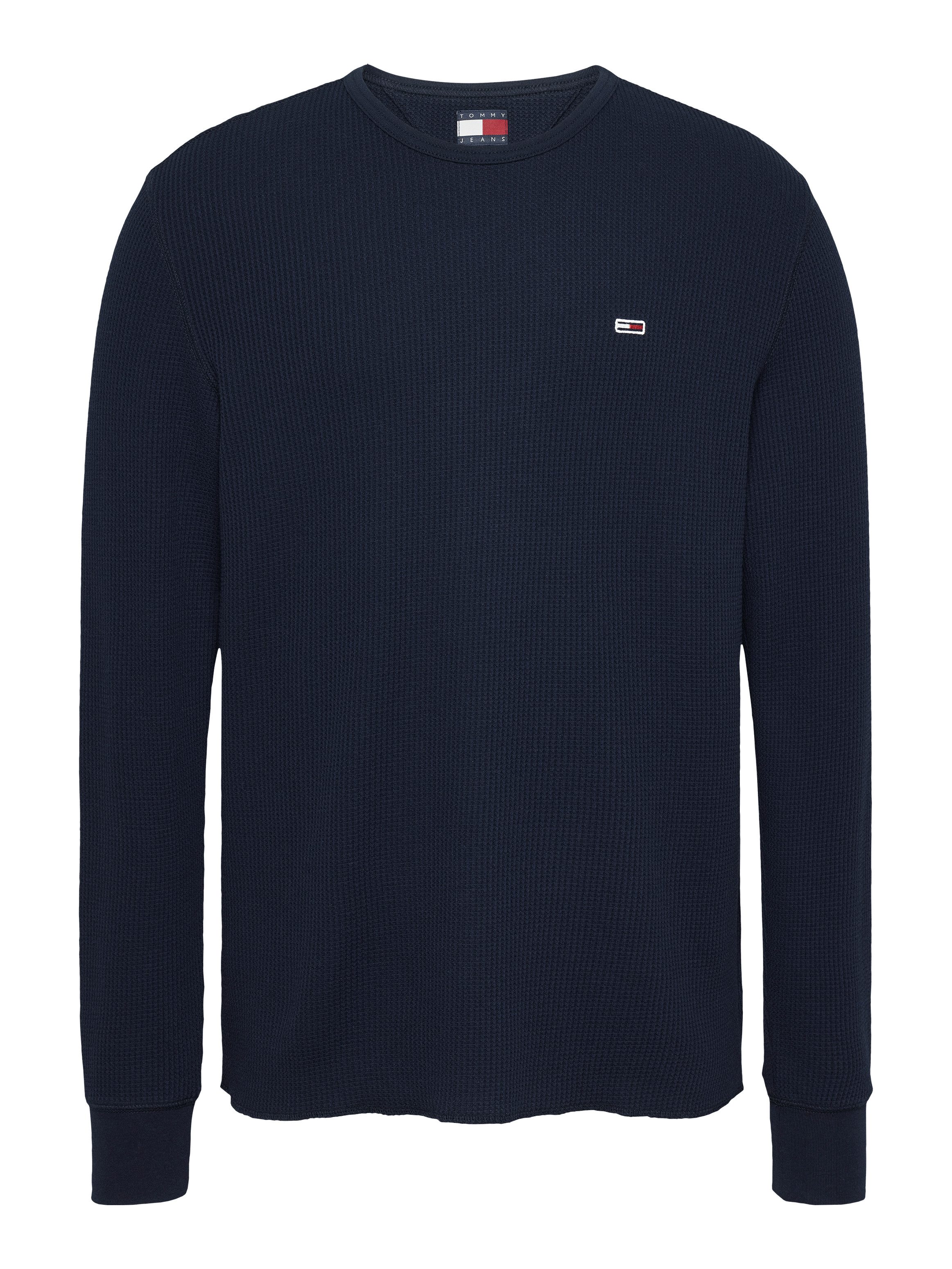 TOMMY JEANS Shirt met lange mouwen TJM SLIM WAFFLE L/S TEE EXT