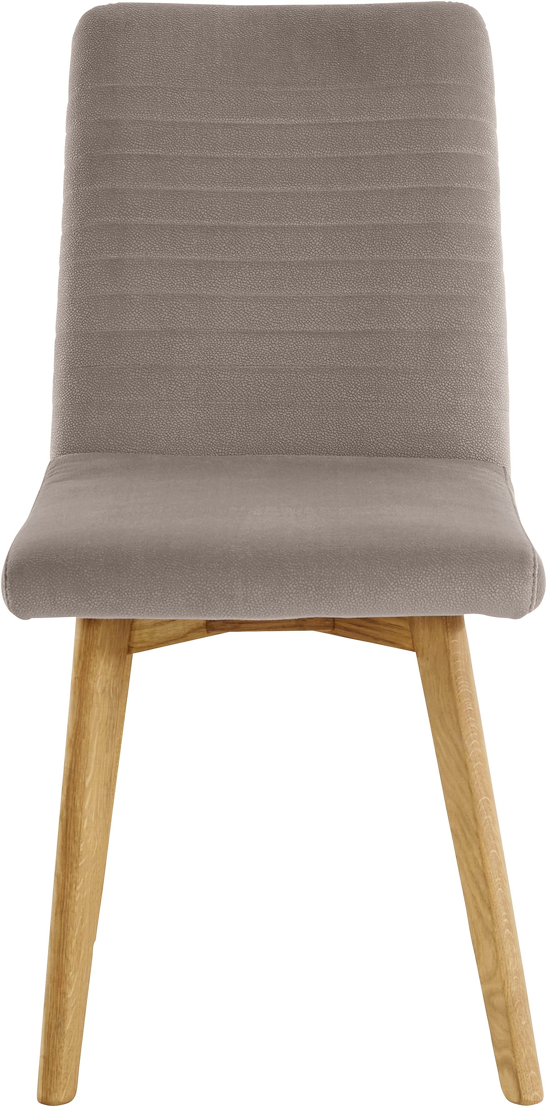 OTTO products Eetkamerstoel Alessja Bekleding van microvezel, frame van eiken massief hout (set, 2 stuks)