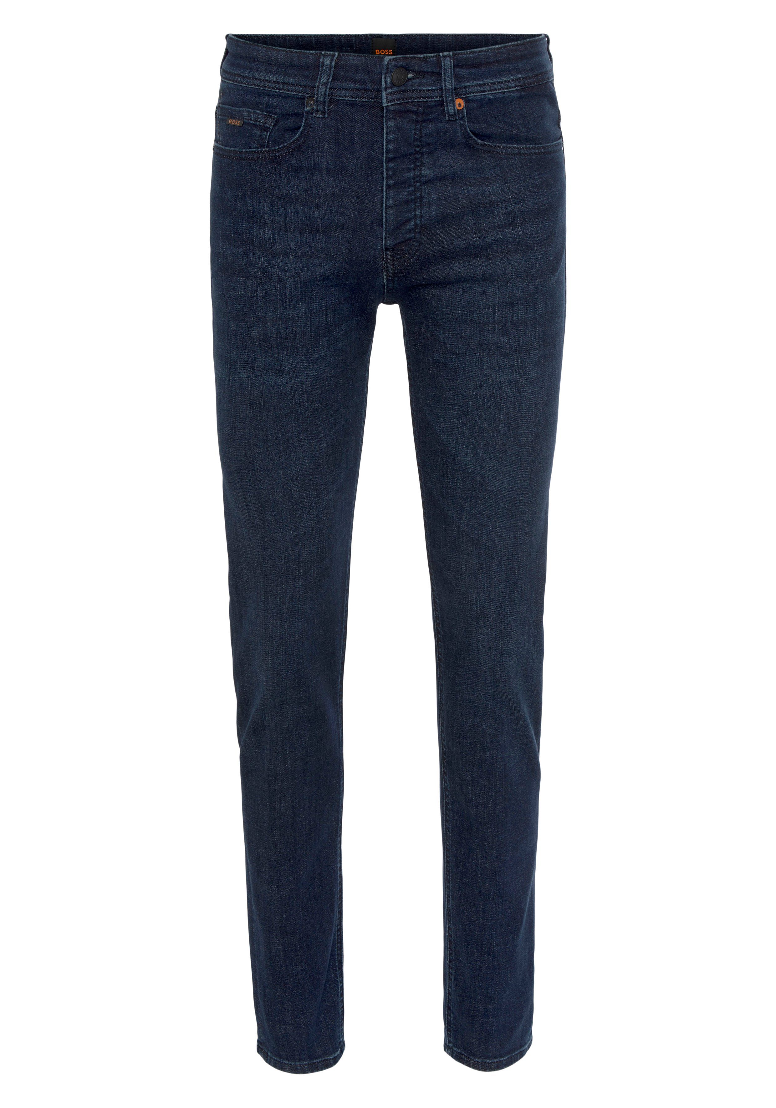 Boss Orange Regular fit jeans Taber BC P met leren badge