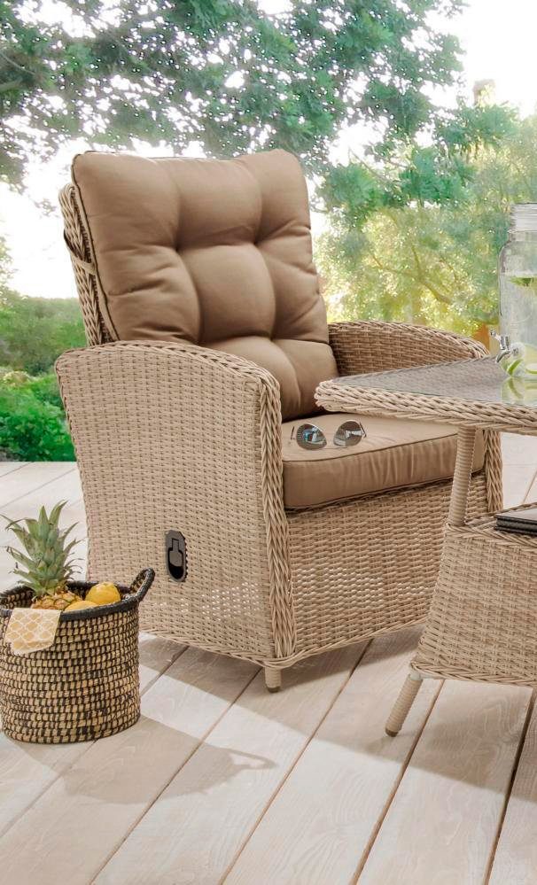 Destiny Loungestoel Merano Aluminium, polyrotan, incl. kussens loungemeubels beige