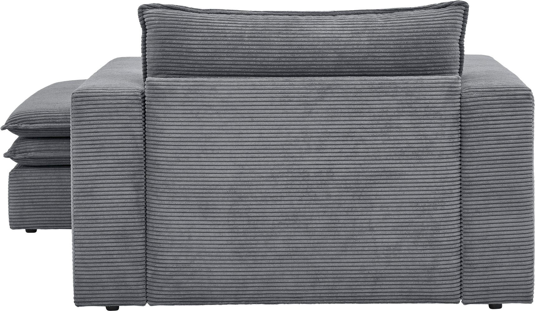 Places of Style Zithoek PIAGGE Hoogwaardige cord, fauteuil en hocker klein als set (2-delig)