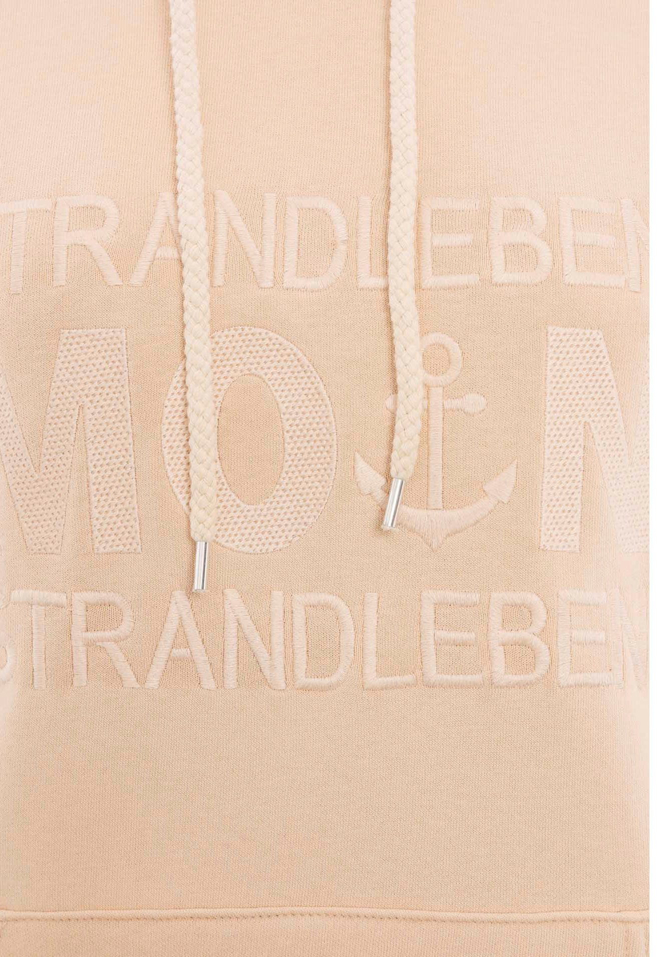 Zwillingsherz Hoodie Strandleven Moin met geborduurd schrift en neonkleurige accenten