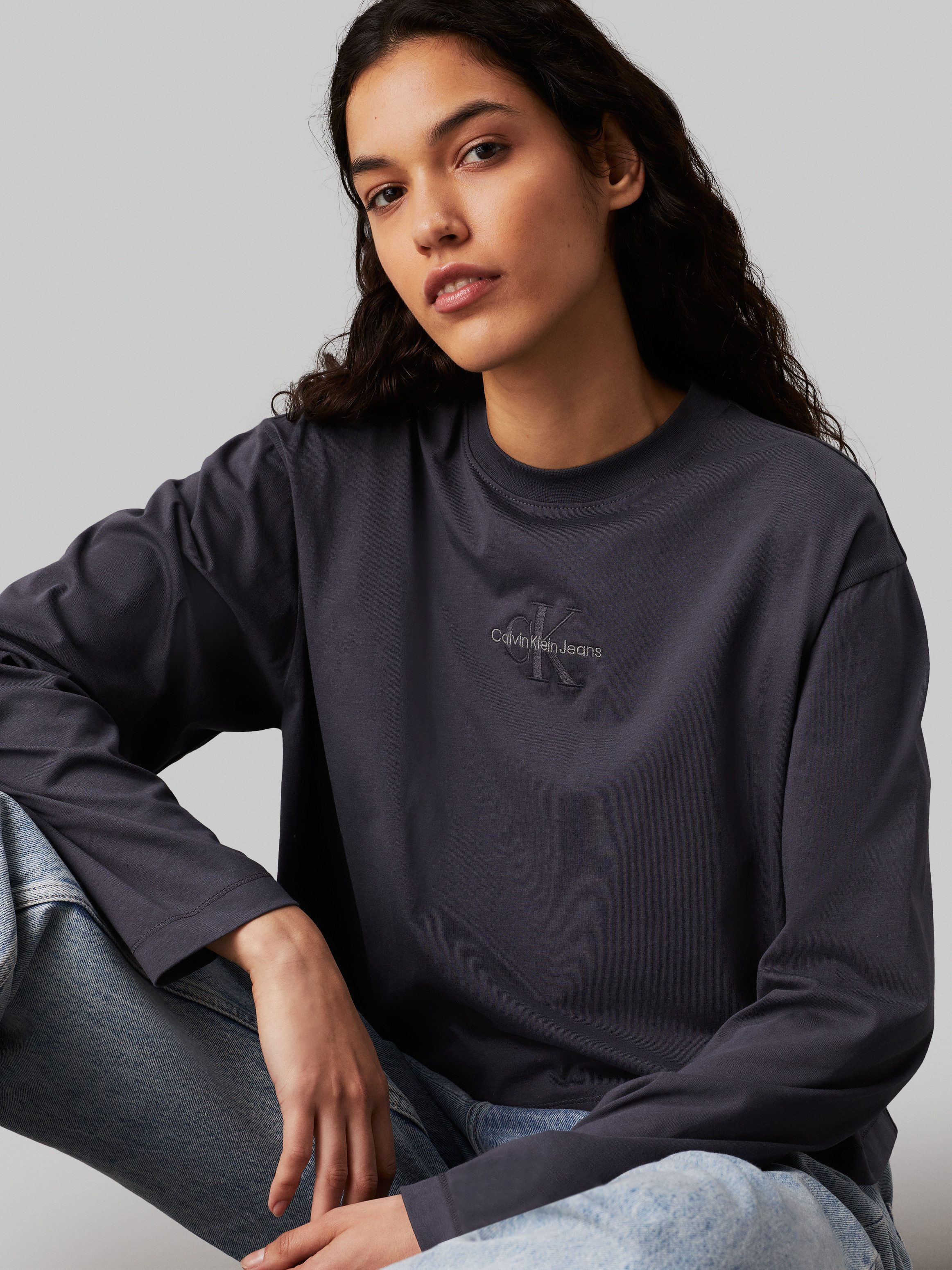 Calvin Klein Shirt met lange mouwen MONOLOGO LOOSE LS TEE