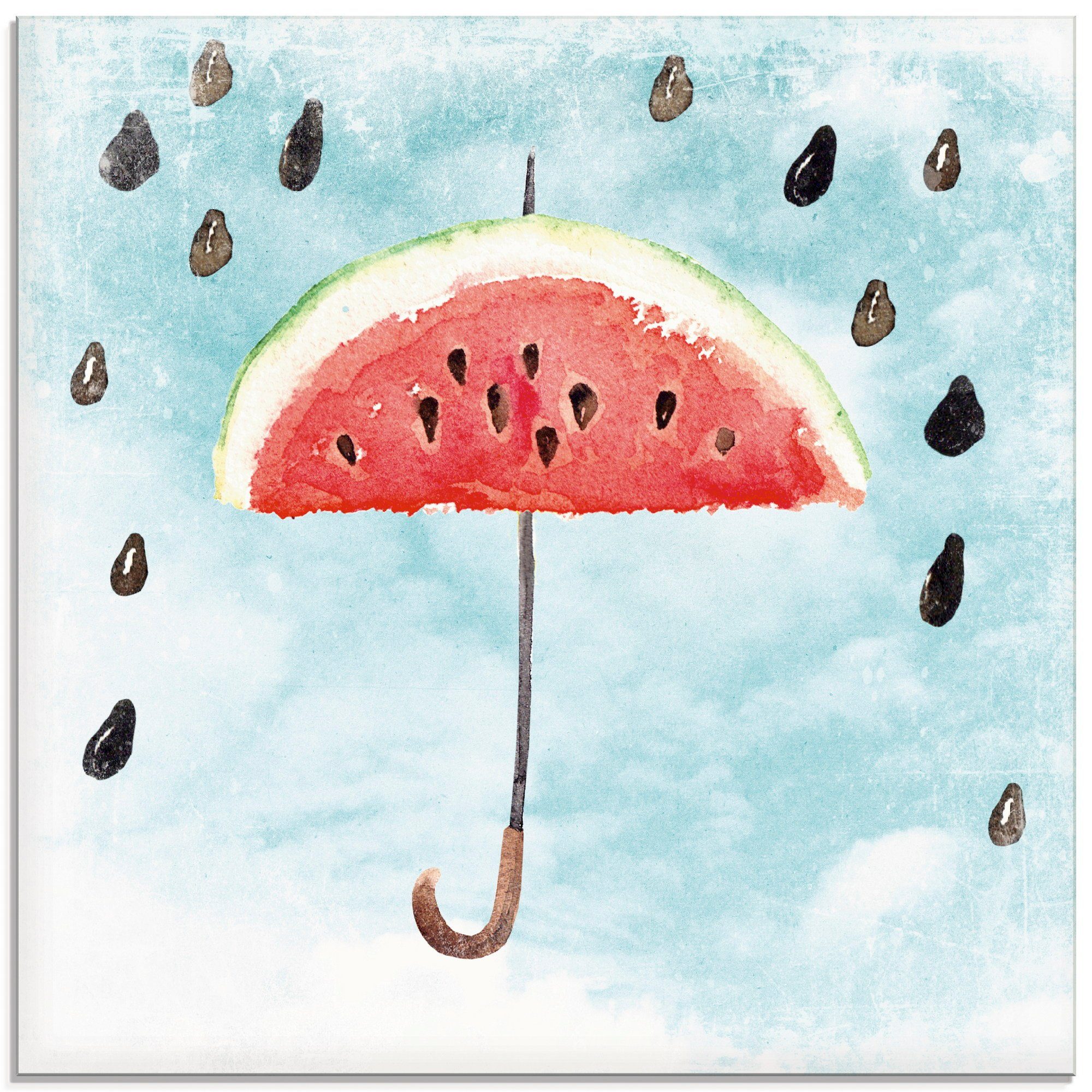 Artland Print op glas Zomer meloenen regen (1 stuk)