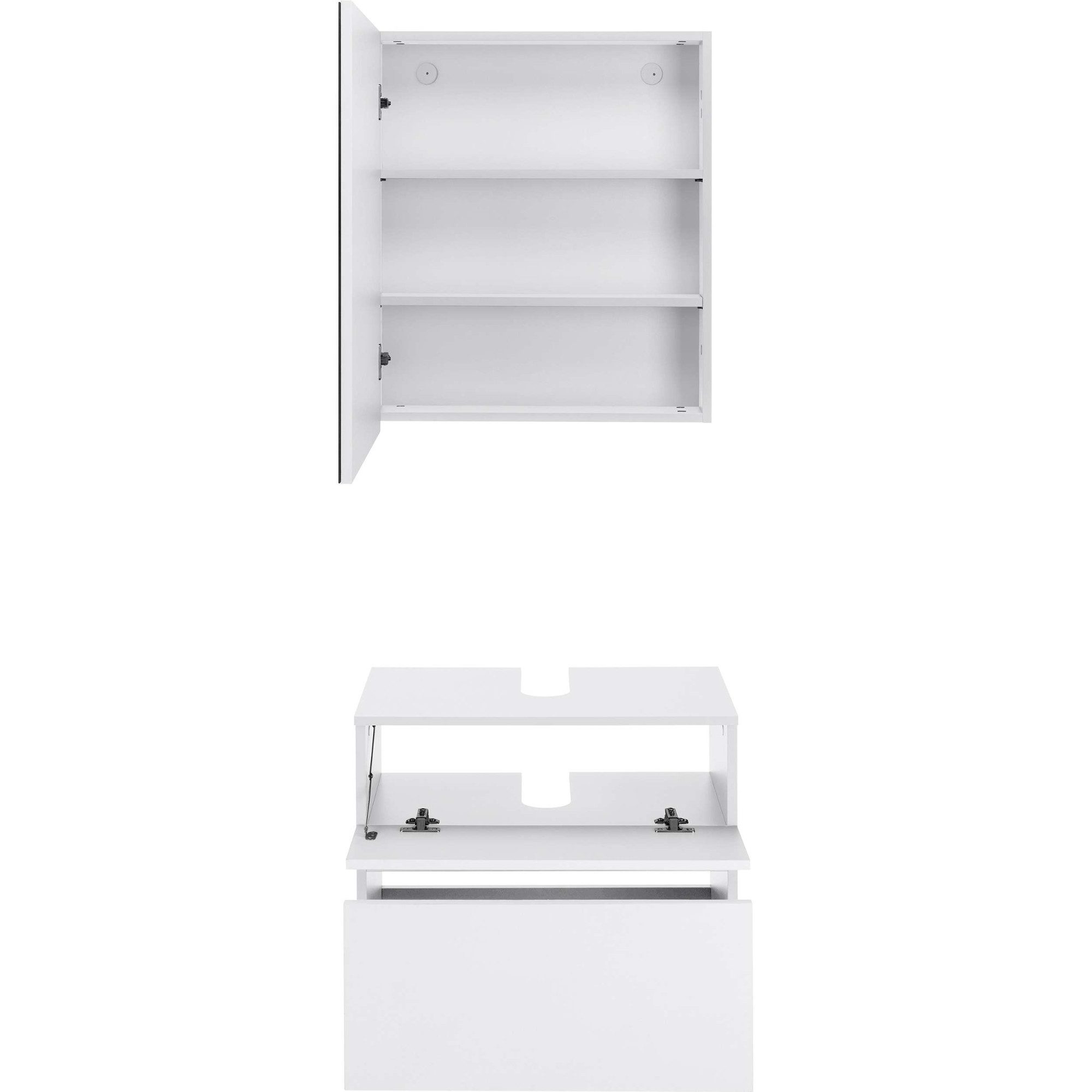 Home affaire Badmeubelset Wisla Spiegelschrank, WBU met sifonaansluiting en push-to-open, breedte 60 cm (set, 2 stuks)