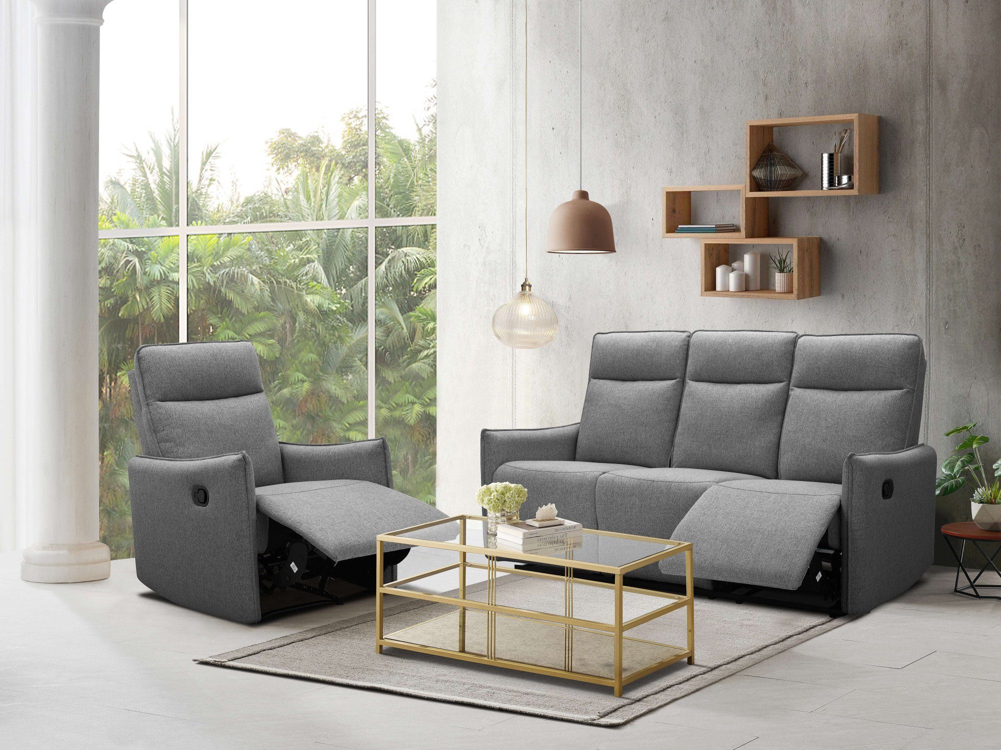 Dorel Home Relaxfauteuil Lugo, tv-fauteuil, woonkamerfauteuil met slaapfunctie