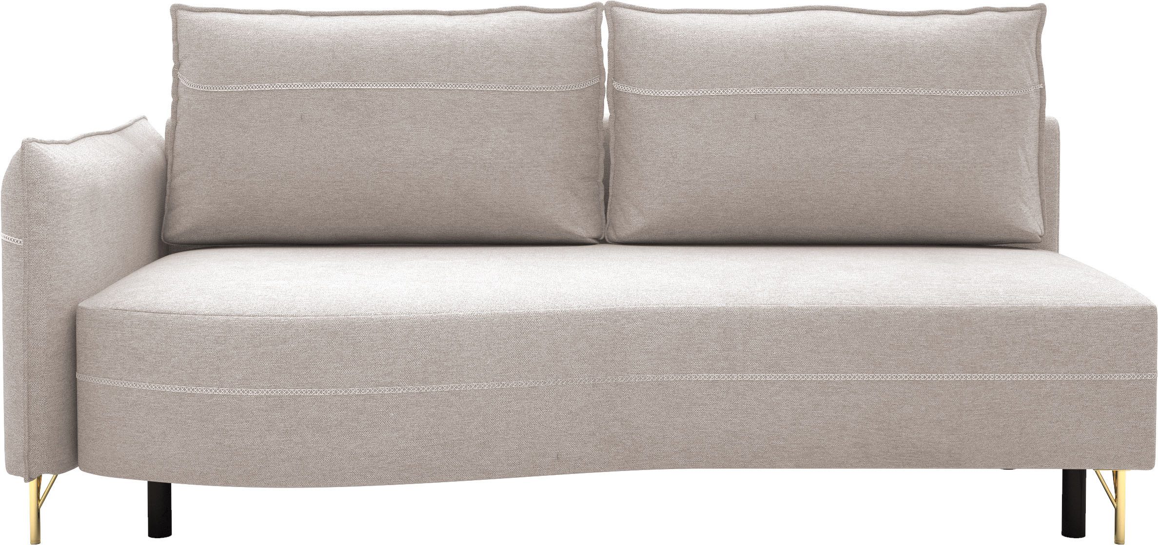 exxpo - sofa fashion Loungebank Met mooie contrastnaad, solitairmeubel, comfortabel, smalle armleuning