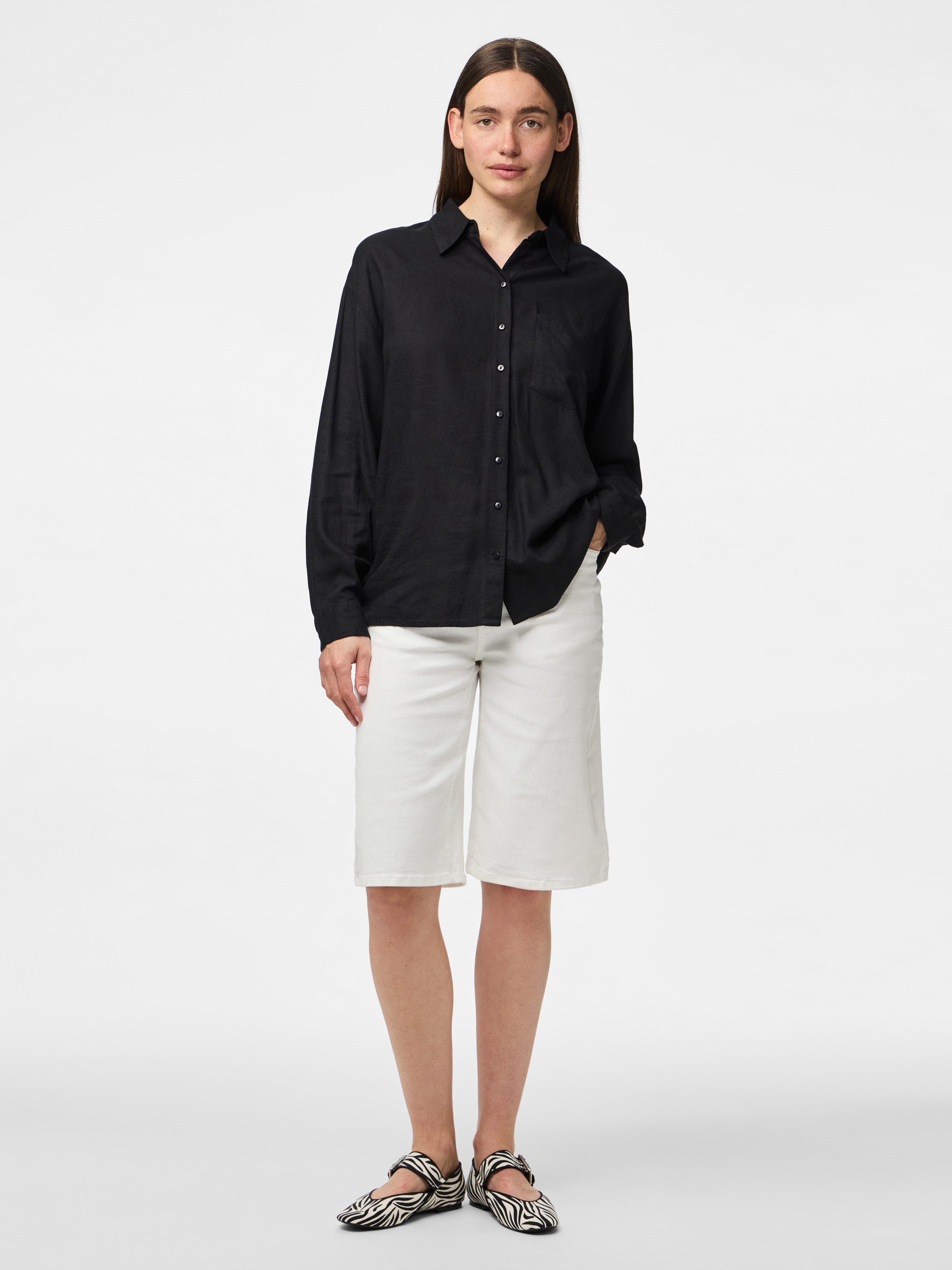 pieces Overhemdblouse PCPIA LS LOOSE SHIRT WVN NOOS