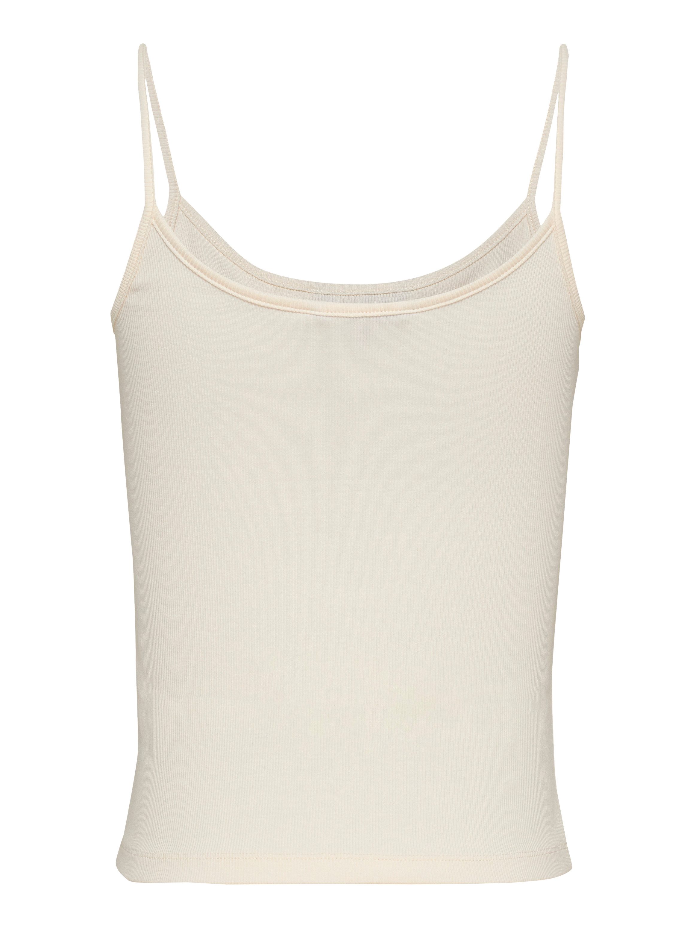 TOMMY JEANS Top met spaghettibandjes TJW SCRIPT STRAPPY TOP in riblook, met logo-opdruk