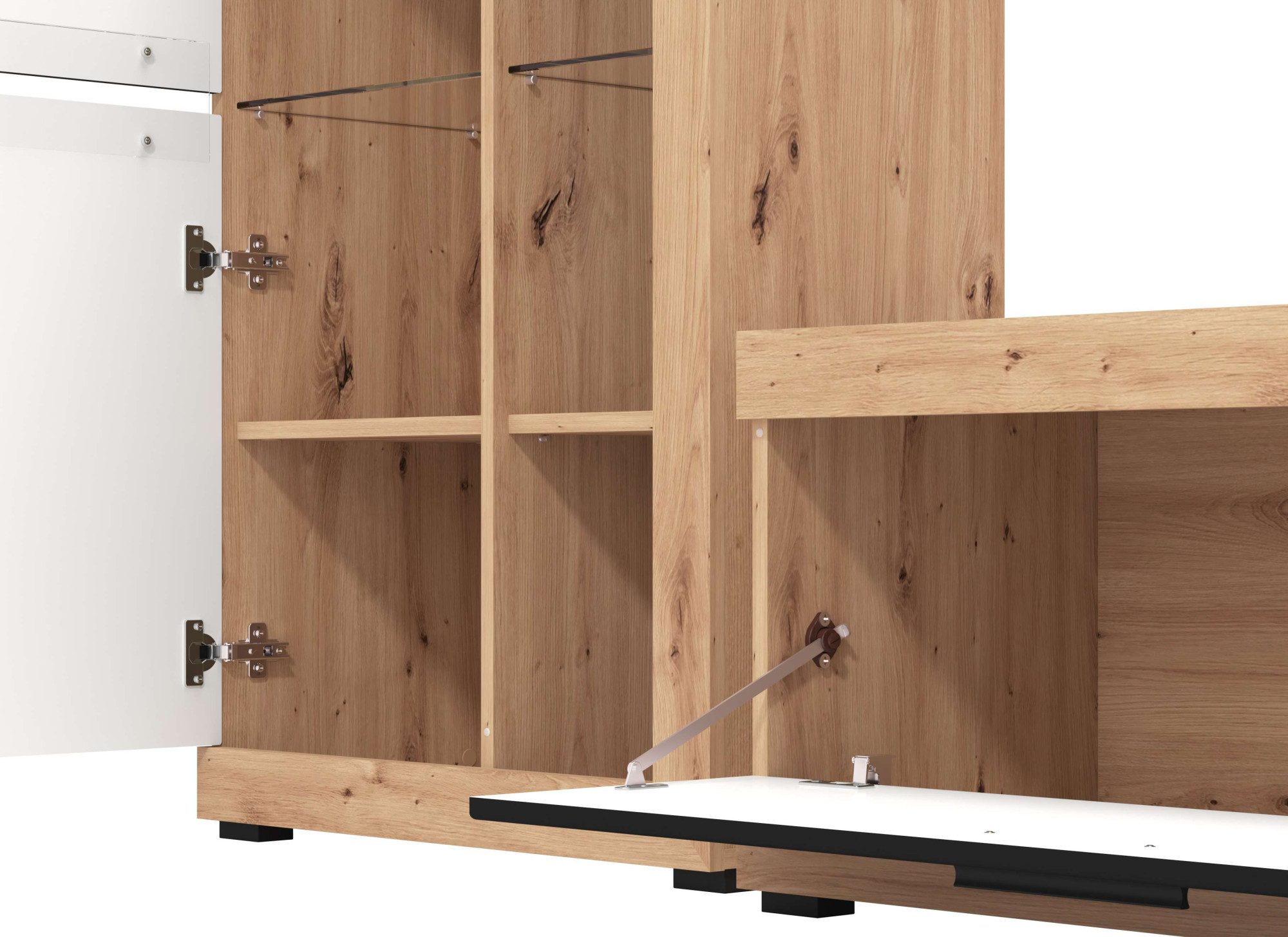 INOSIGN Woonkamerset Rosso woonwand, mediawand, aanbouwwand, voor TV tot 60', breedte 267 cm (complete set, 4-delig)