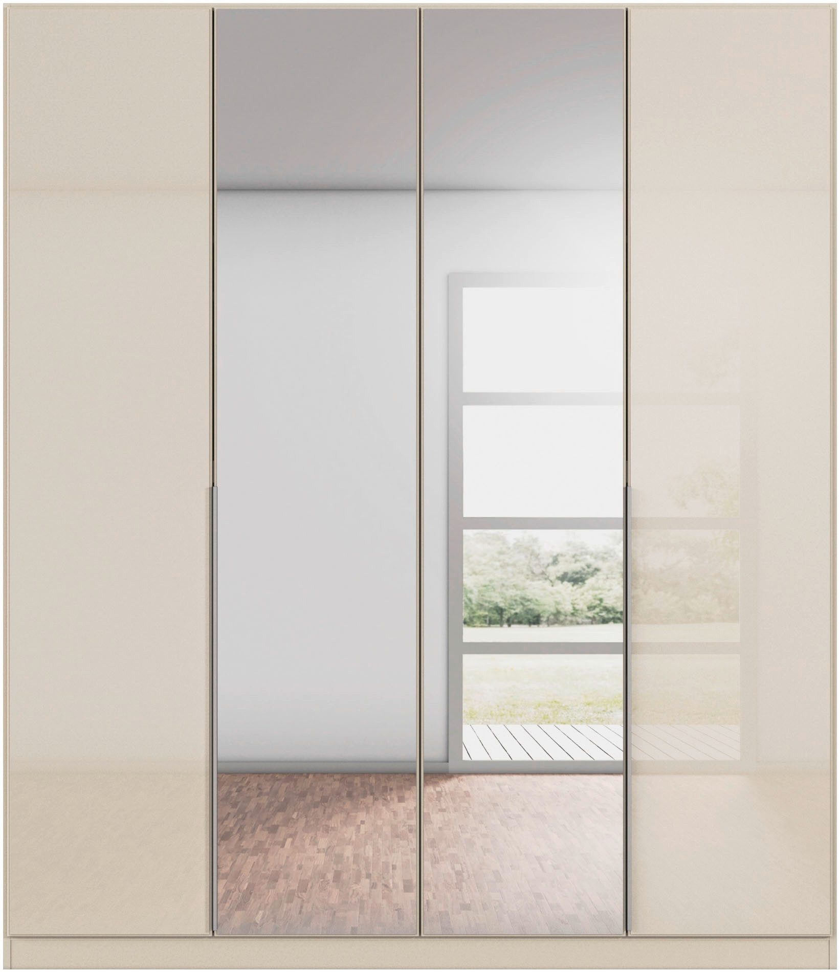rauch Draaideurkast Kledingkasten kast garderobe AGORDO met glazen front doordachte binnenuitrusting, in 6 breedtes en 2 hoogtes made in germany