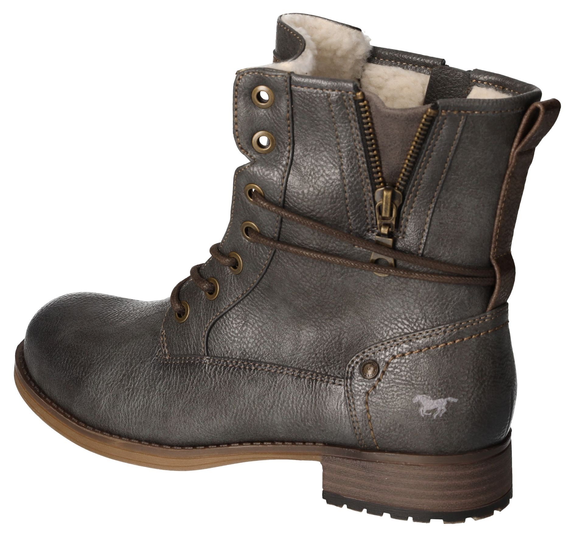 Mustang Shoes Winterlaarzen , blokhak, winterlaars, veterschoenen bezet met studs