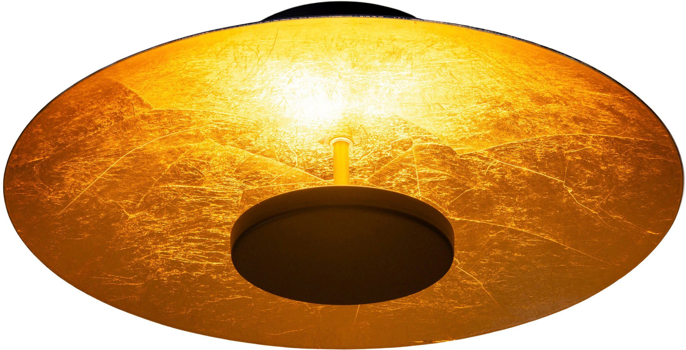 näve Led-plafondlamp Firenze rond, zwart/goudkleur, 36x led warmwit, niet dimbaar, d: 40 cm (1 stuk)