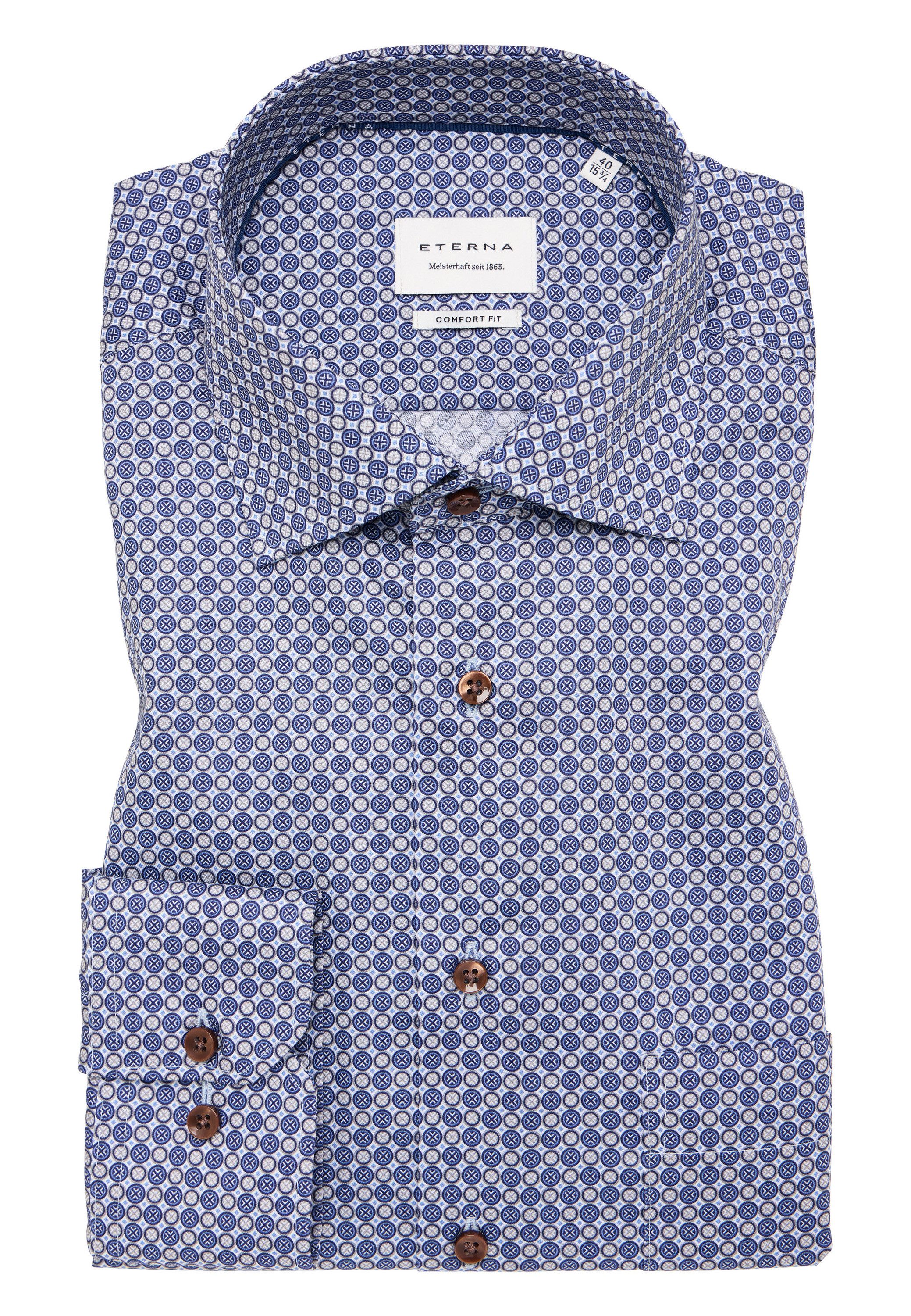 Eterna Overhemd met lange mouwen Comfort fit NON IRON (strijkvrij)