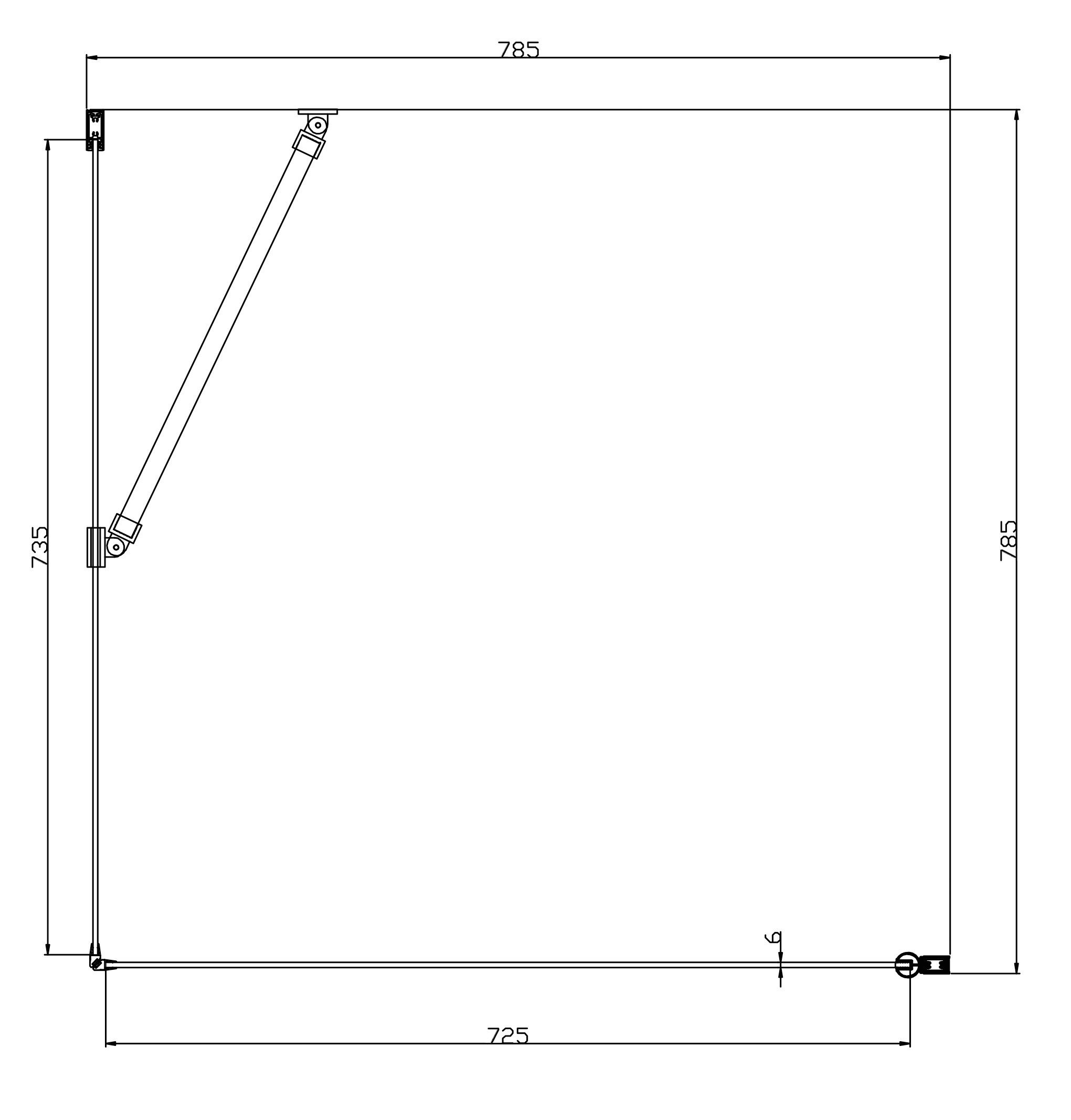 welltime Hoekdouchecabine Florence Hefmechanisme, barrièrevrij in te bouwen, met draaideuren, 80 cm x 80 cm