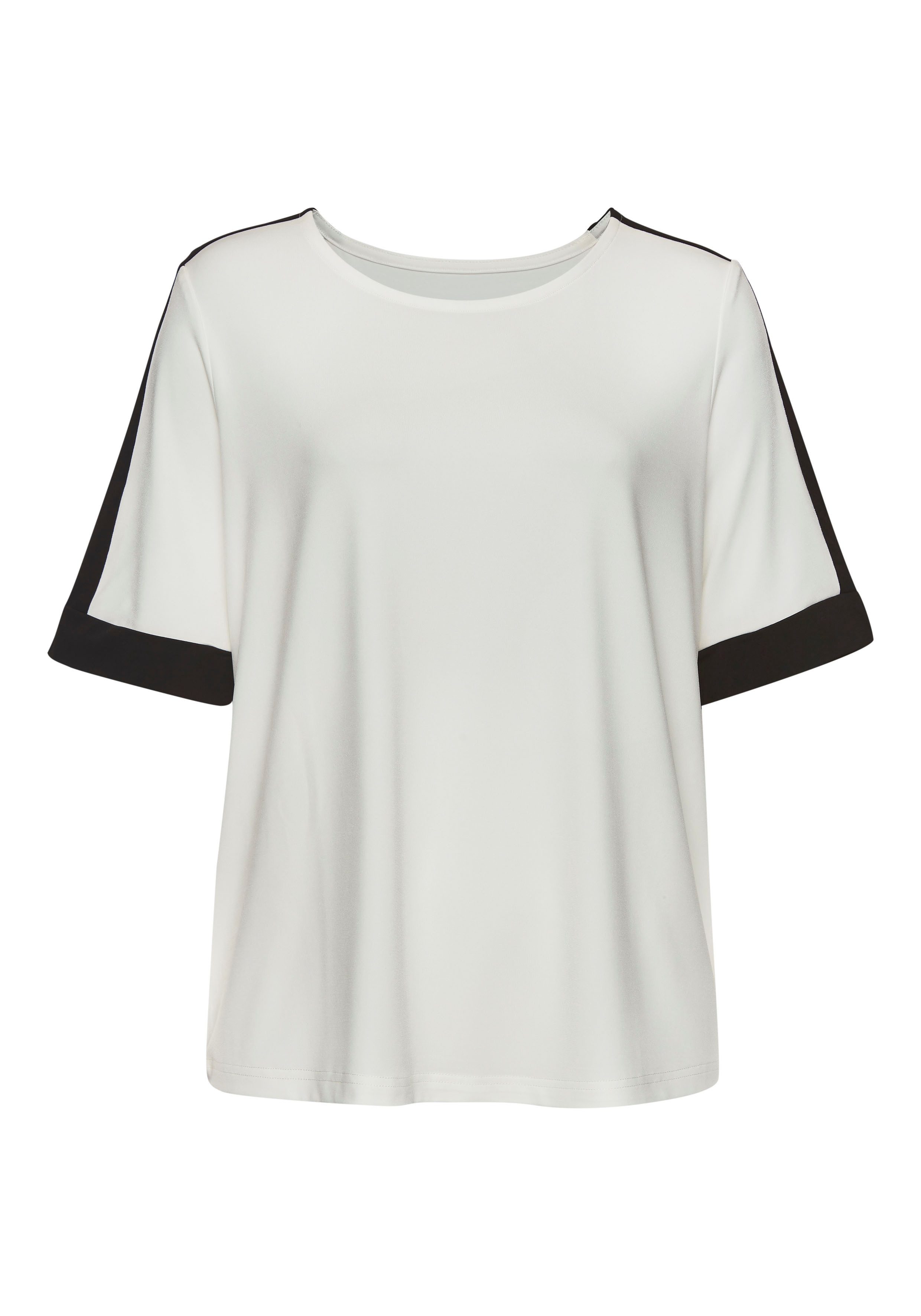 Vivance Shirt met korte mouwen met sportieve contraststrepen