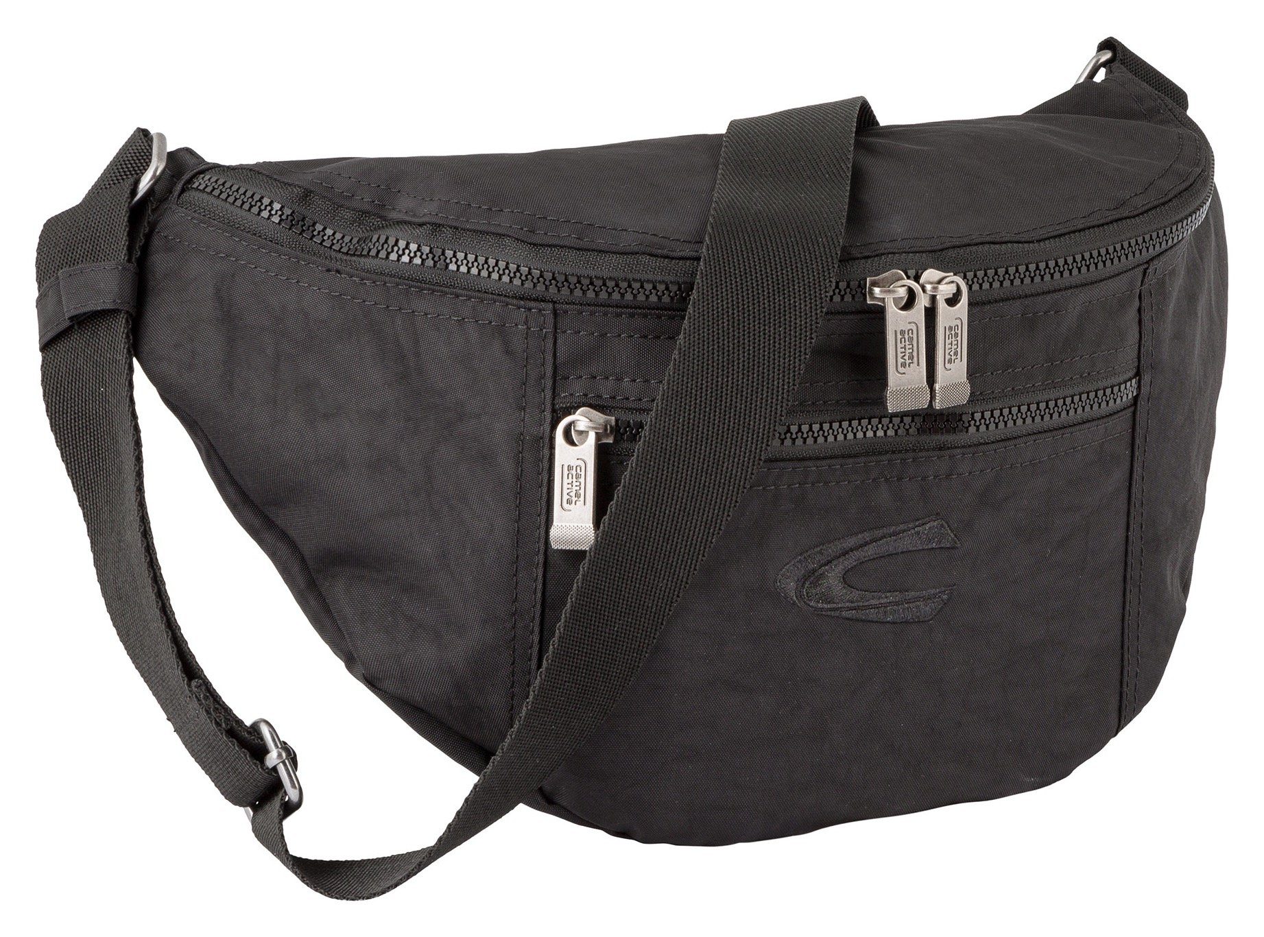 camel active Schoudertas Journey van licht robuust nylon, functioneel perfect voor alle levensomstandigheden heren schoudertassen zwart