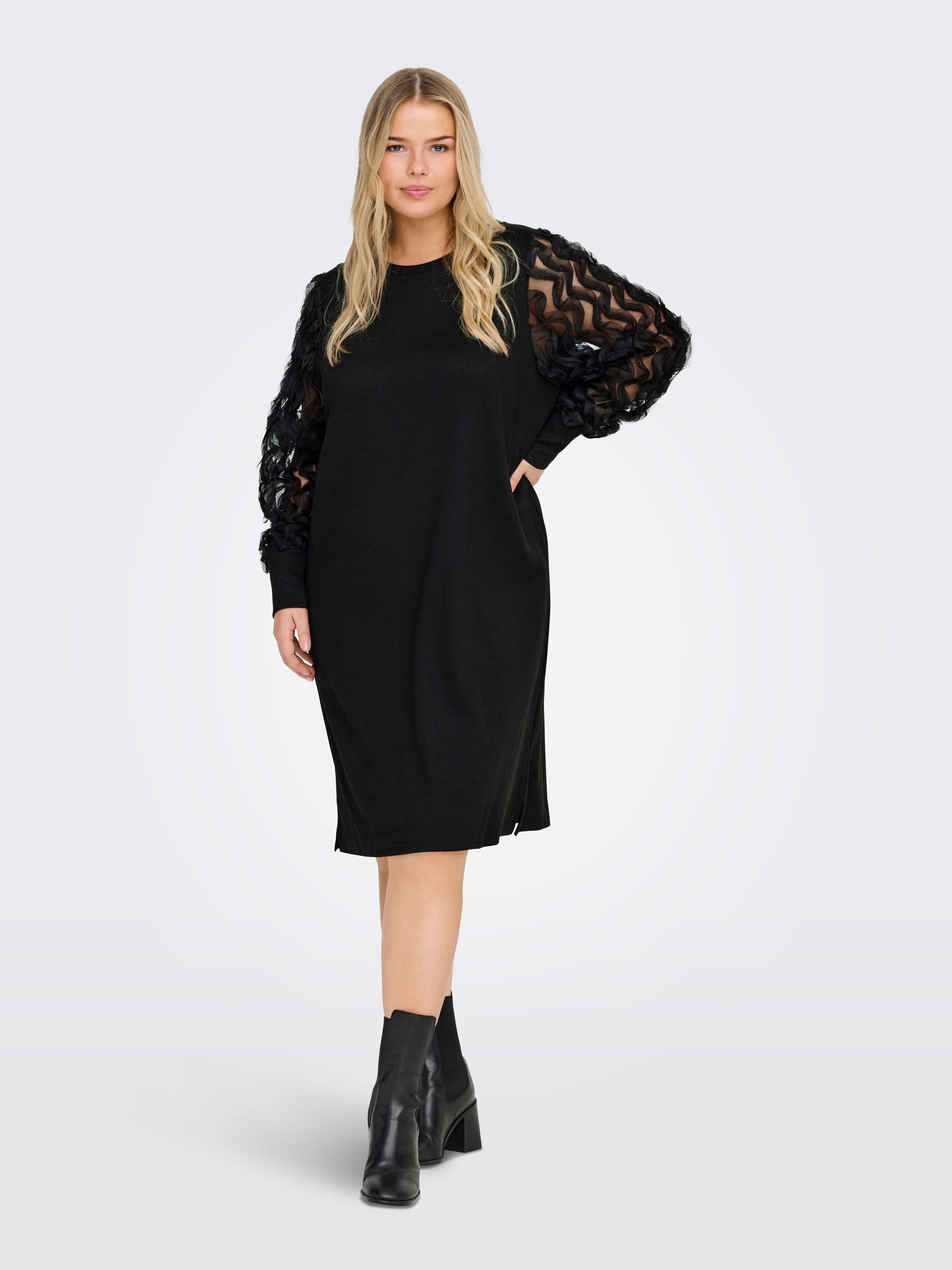 ONLY CARMAKOMA Mini-jurk CARAMIRA L/S O-NECK ABK DRESS JRS