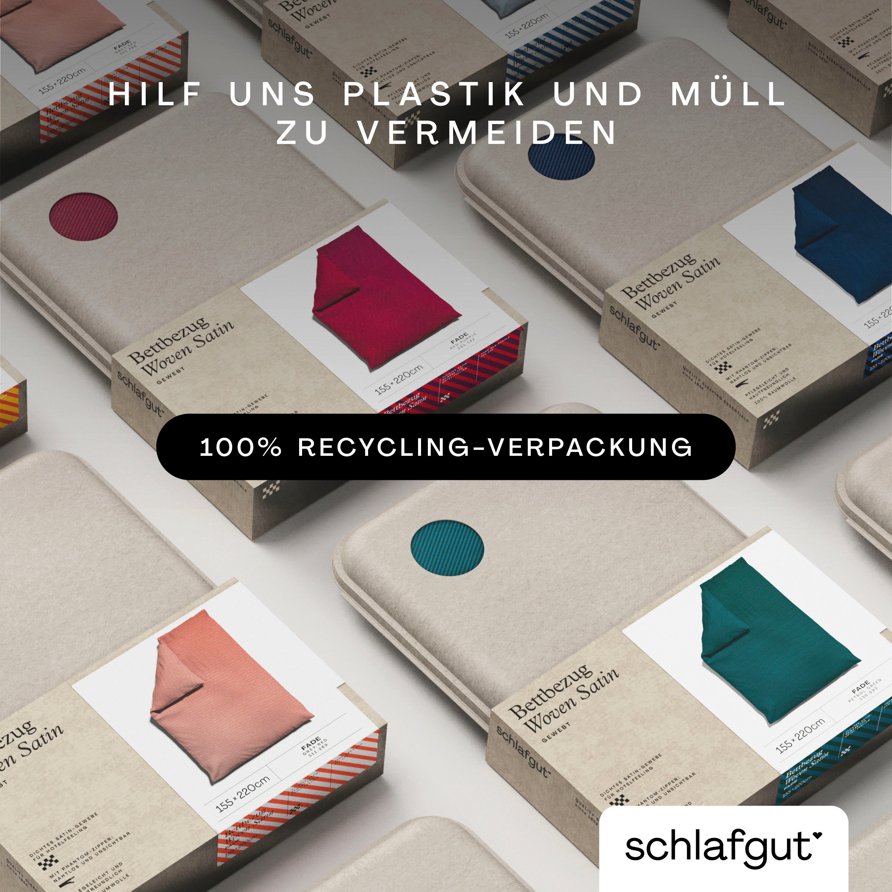 Schlafgut Dekbedovertrek Woven Satin fade met fijne strepen met kleurverloop, mix & match: bijpassende kussensloop verkrijgbaar (1 stuk)