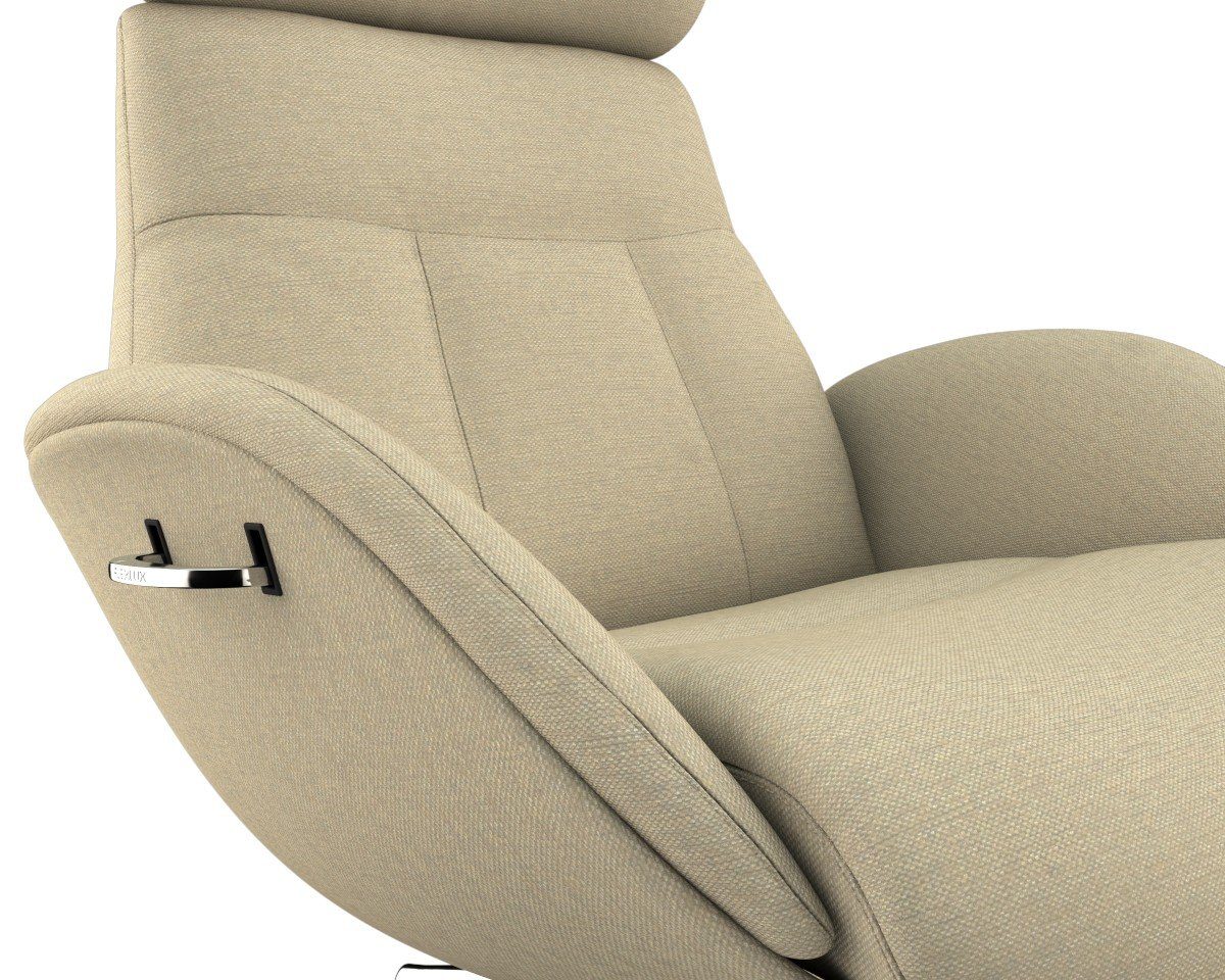 FLEXLUX Relaxfauteuil Elegant, functionele stoel, gestoffeerde stoel, armleuningen, TV-fauteuil, Premium comfort, rug- en hoofdeindeverstelling, draaibaar, voet van aluminium