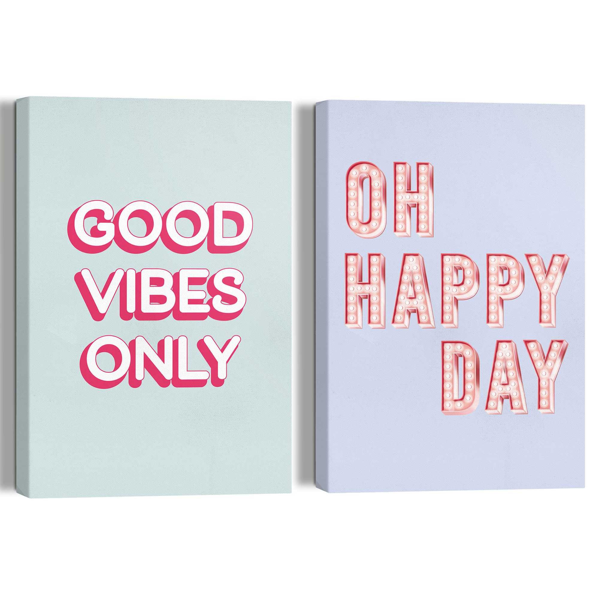 Reinders! Artprint op linnen Happy Vibes