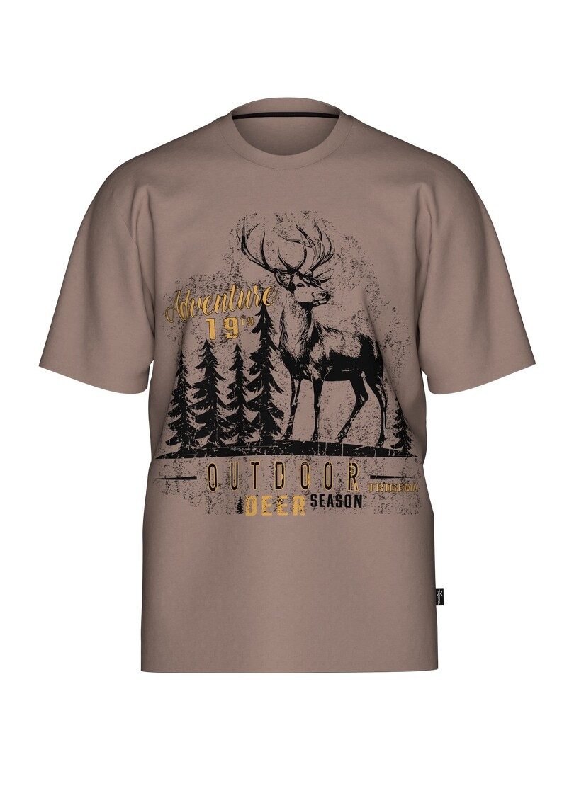 Trigema T-shirt TRIGEMA T-shirt met grote hert-print (1-delig)