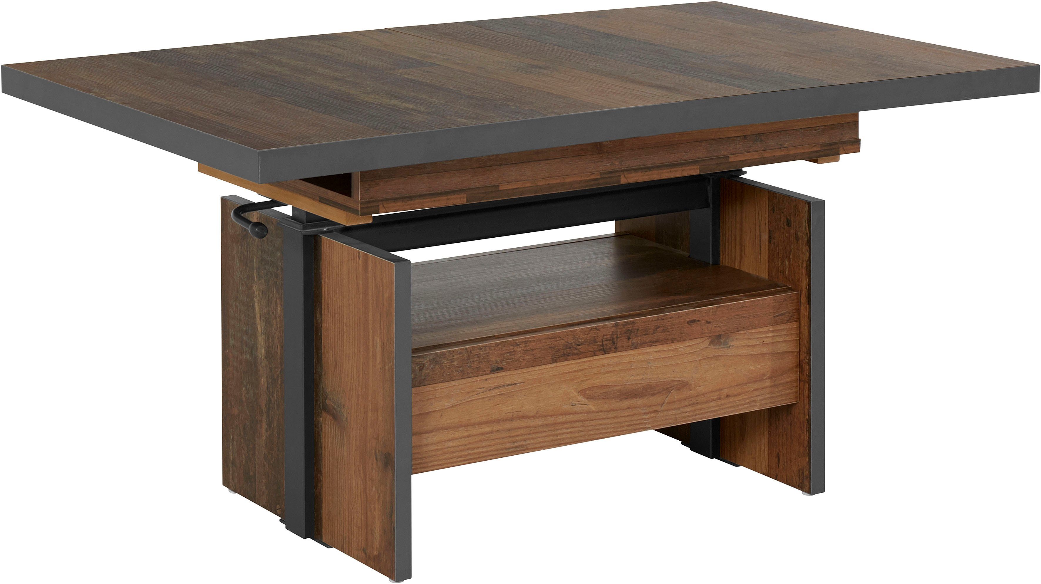 HELA Salontafel Noah uittrekbaar en in hoogte verstelbaar, met lade, vintage-look