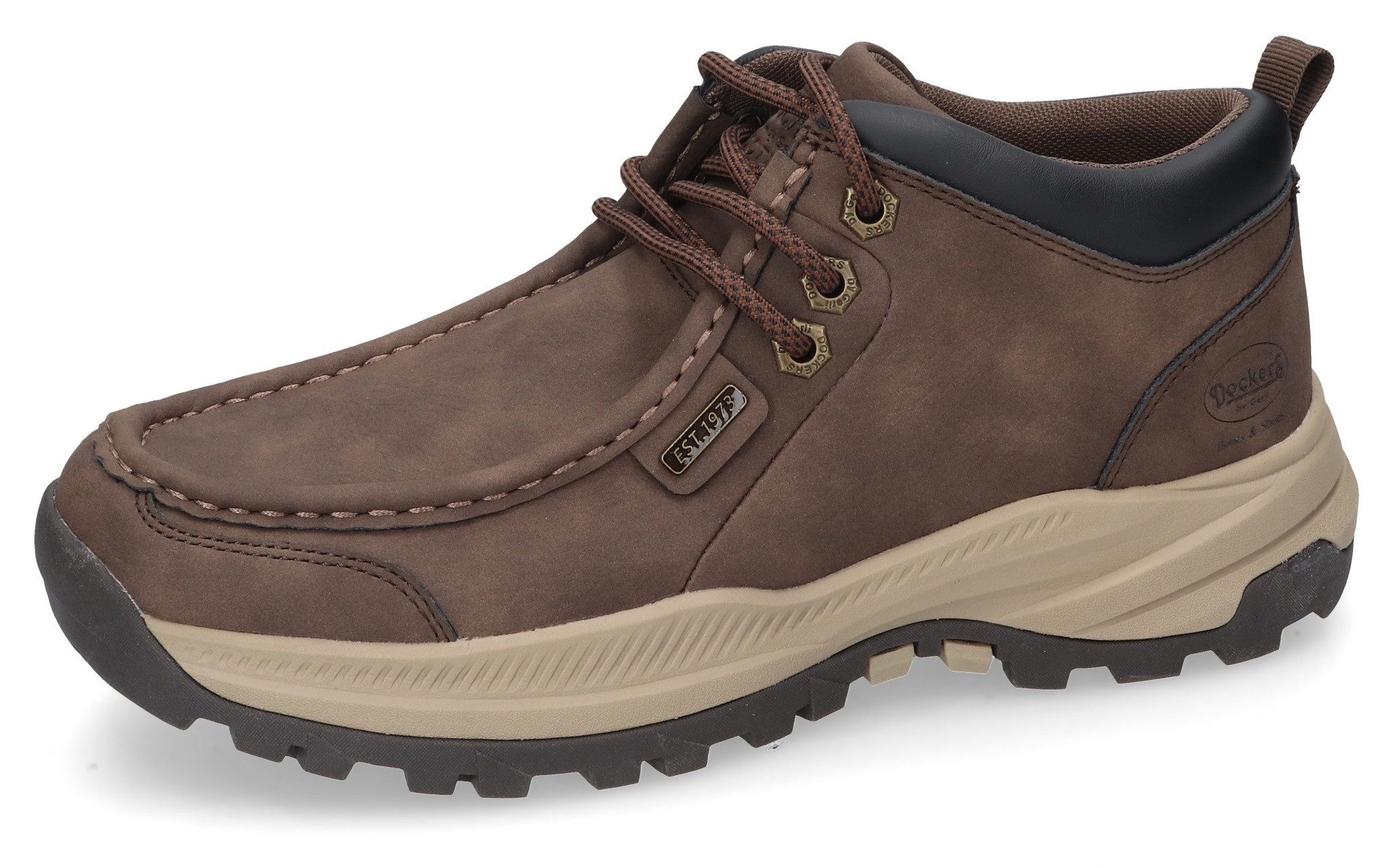 Dockers by Gerli Veterschoenen trekking laarzen, veterschoenen met modieuze mocassin-decoratieve naad