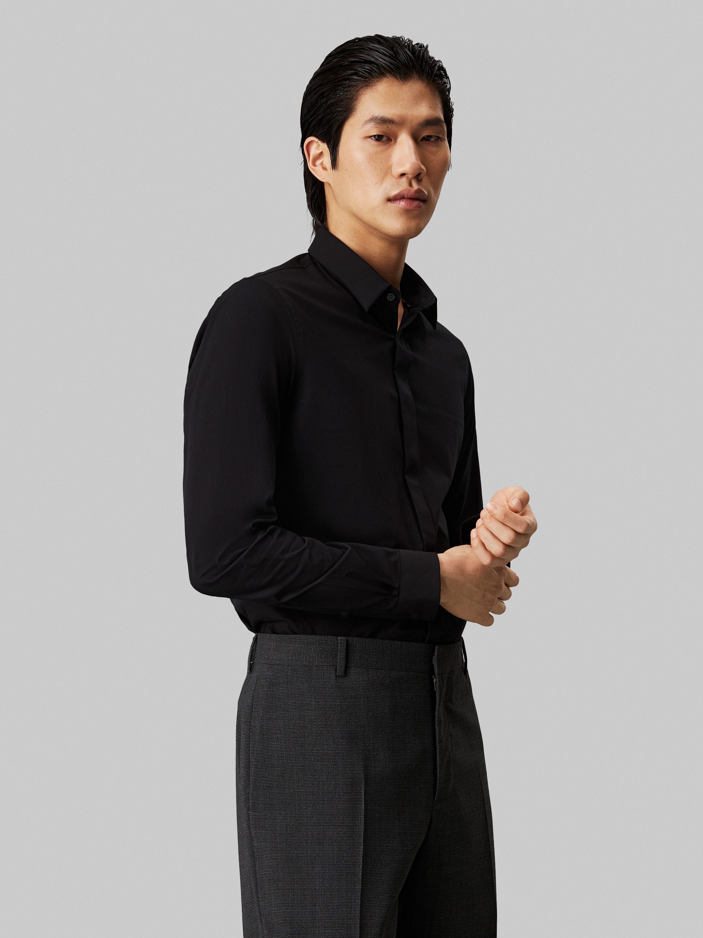 Calvin Klein Overhemd met lange mouwen POPLIN HP EXTRA SLIM SHIRT