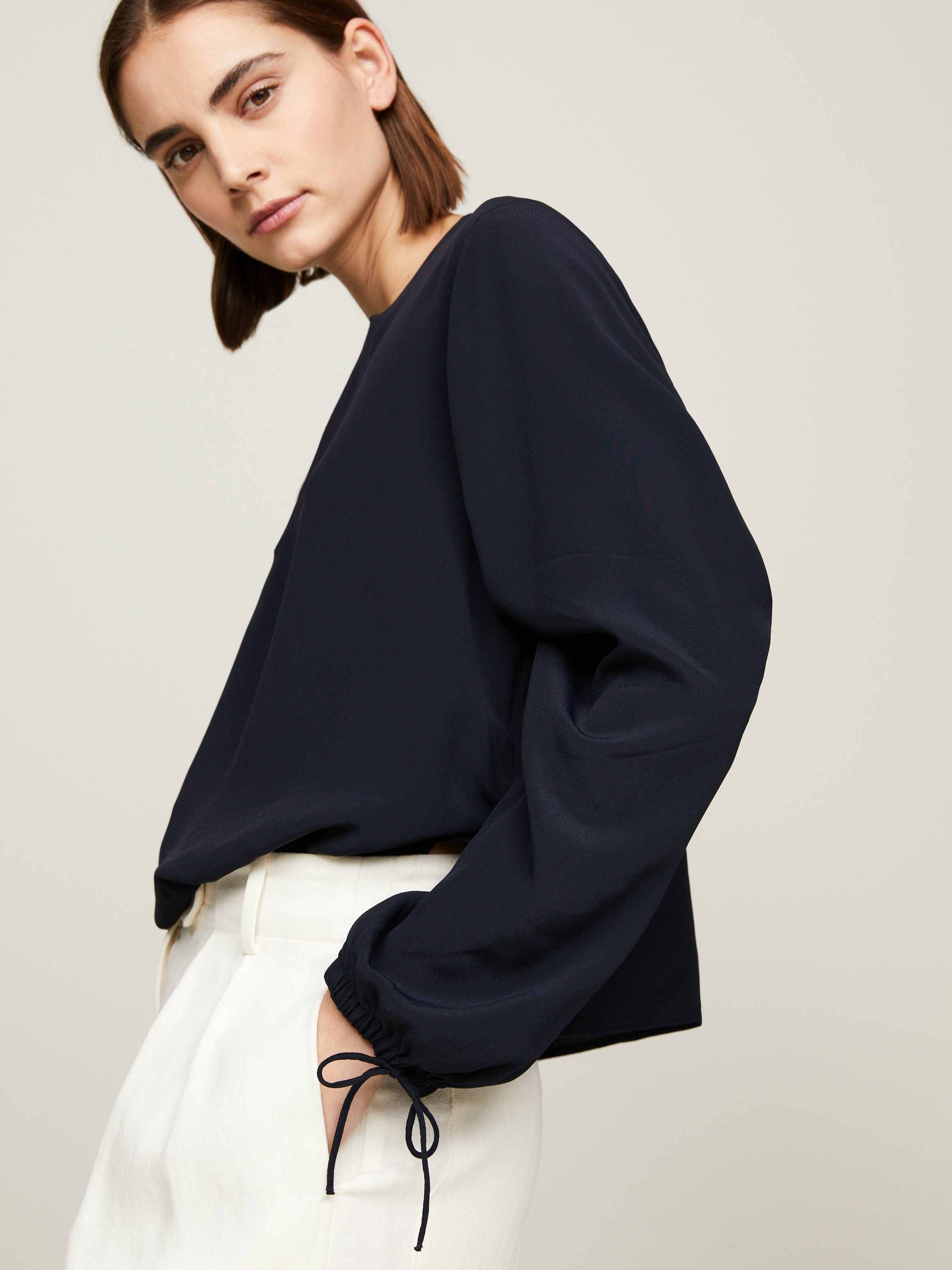 Tommy Hilfiger Crêpe-blouse VISCOSE CREPE SOLID VN BLOUSE