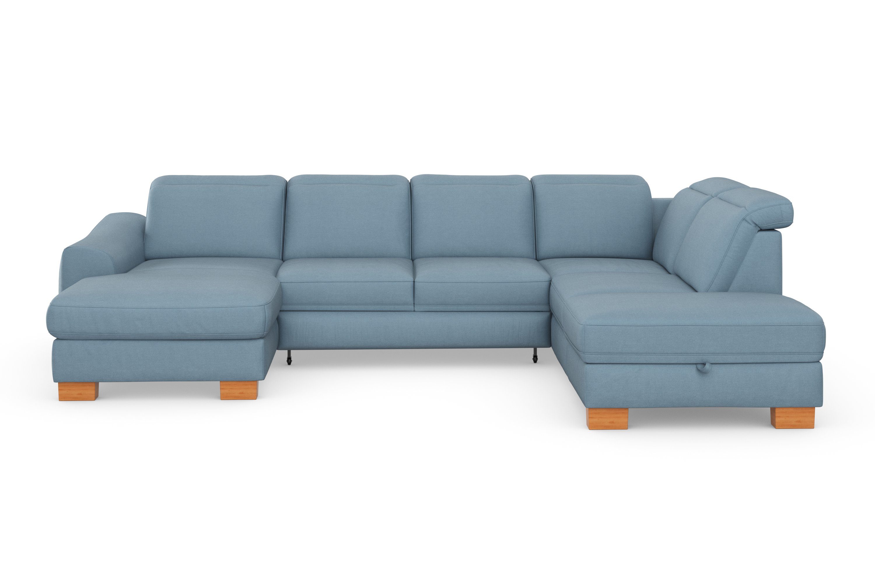 sit&more Zithoek Dundee U-vorm met binnenvering en massief houten poten, naar keuze met verstelbare hoofdsteun