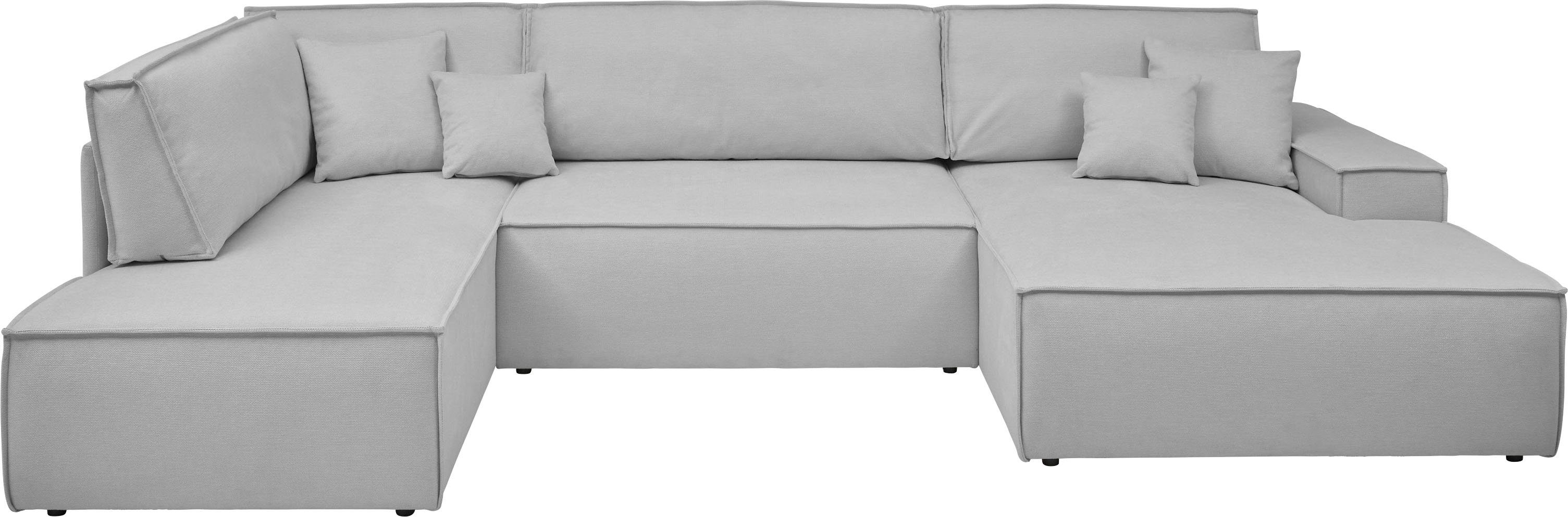 andas Zithoek FINNLEY U-model XXL 329 cm, bedbank, slaapfunctie m. bedkist
