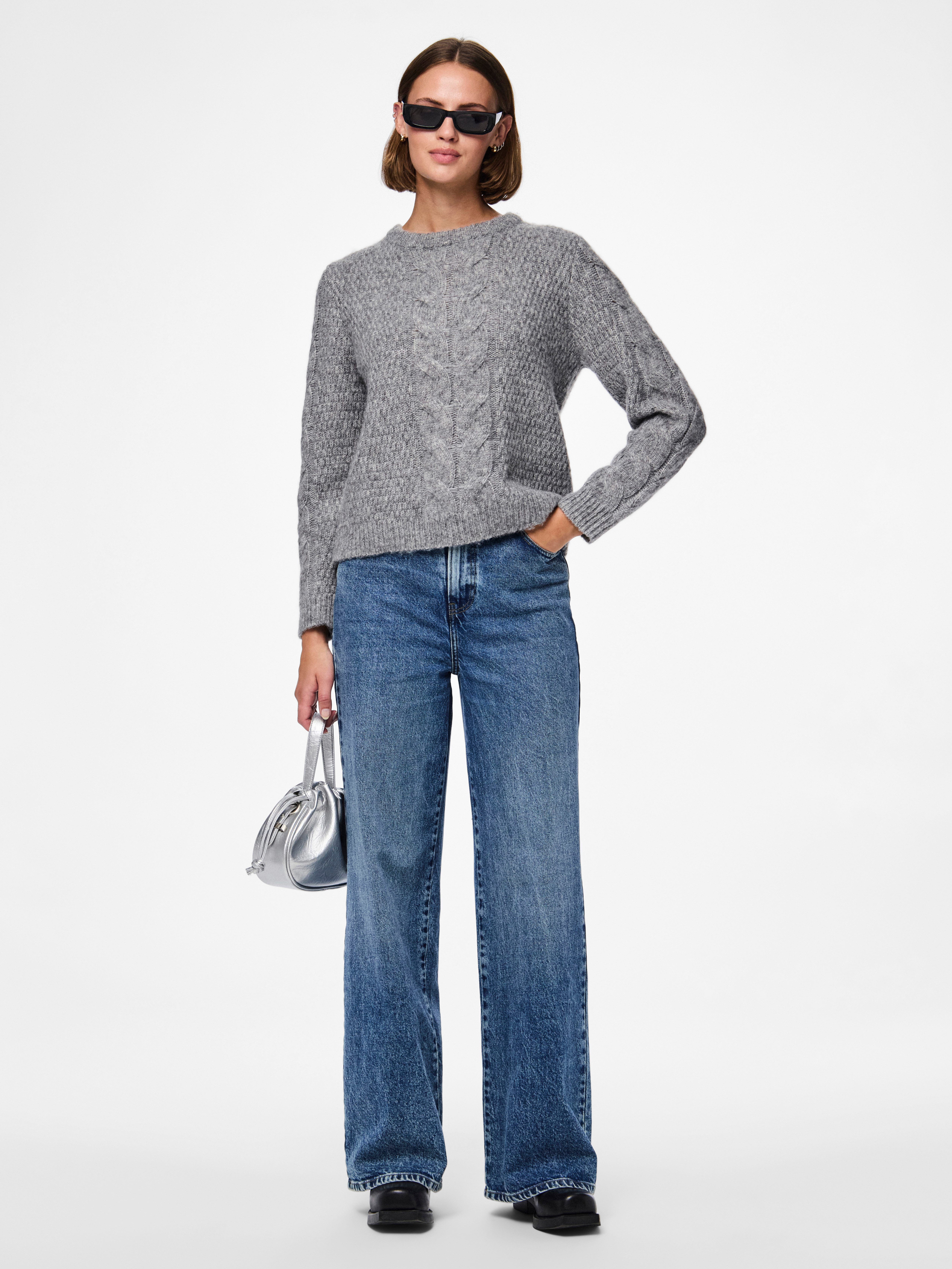 pieces Gebreide trui PCNINA LS O-NECK KNIT NOOS BC