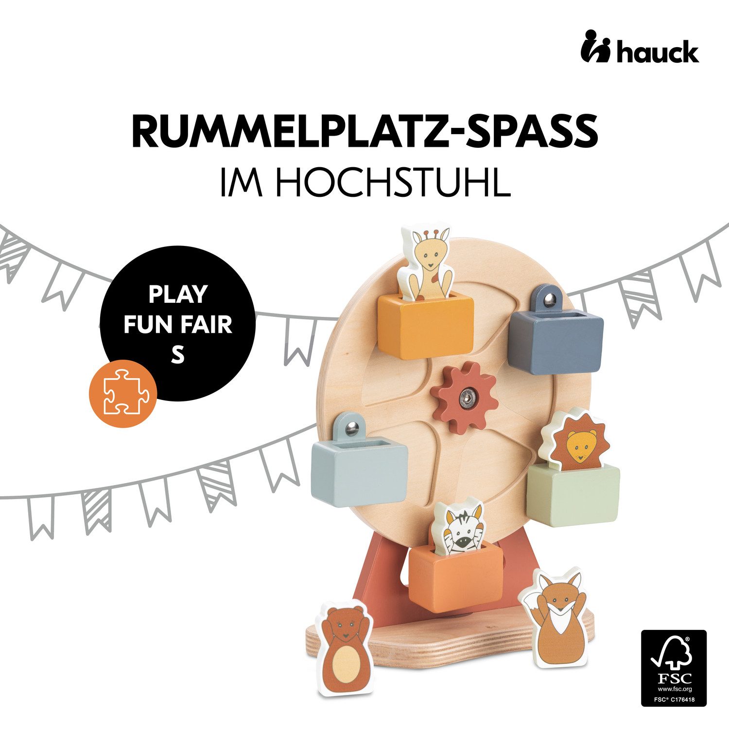 Hauck Grijpspeeltje Play Fun Fair S, hauck Animals voor hauck play tray, fsc® - beschermt bossen wereldwijd