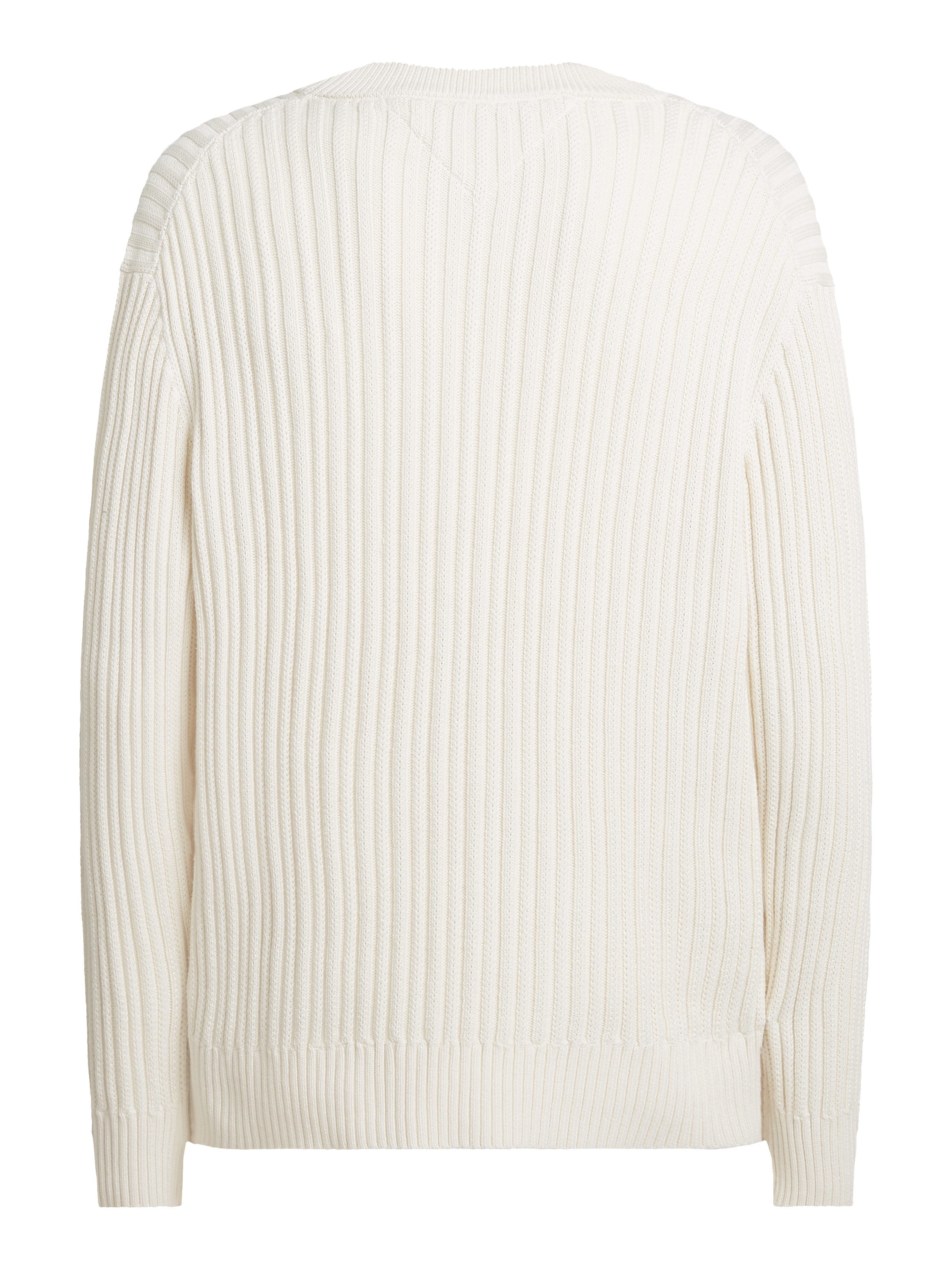Tommy Hilfiger Trui met ronde hals GLOBAL STRIPE CHUNKY RIB C NK met opvallend color block-ontwerp