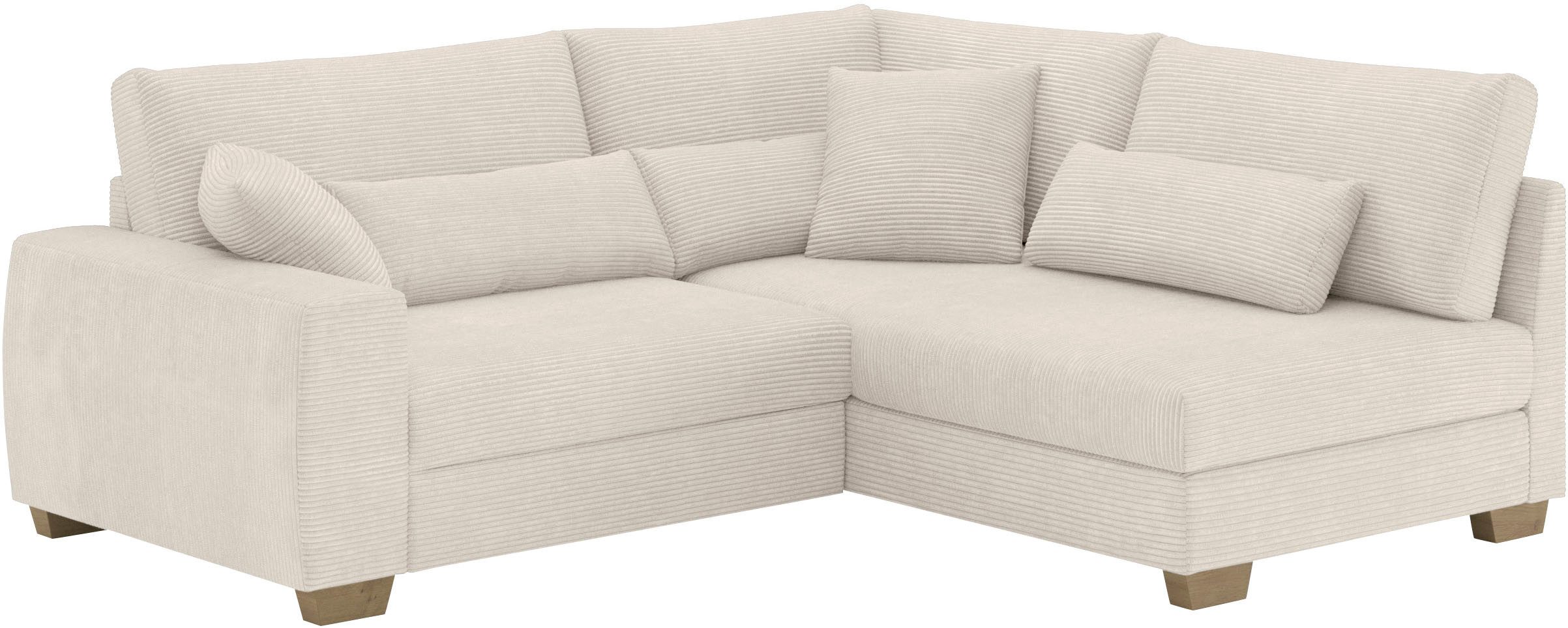 Mr. Couch Hoekbank Helena L-vorm met pocketvering, belastbaar tot 140 kg, optioneel met bed