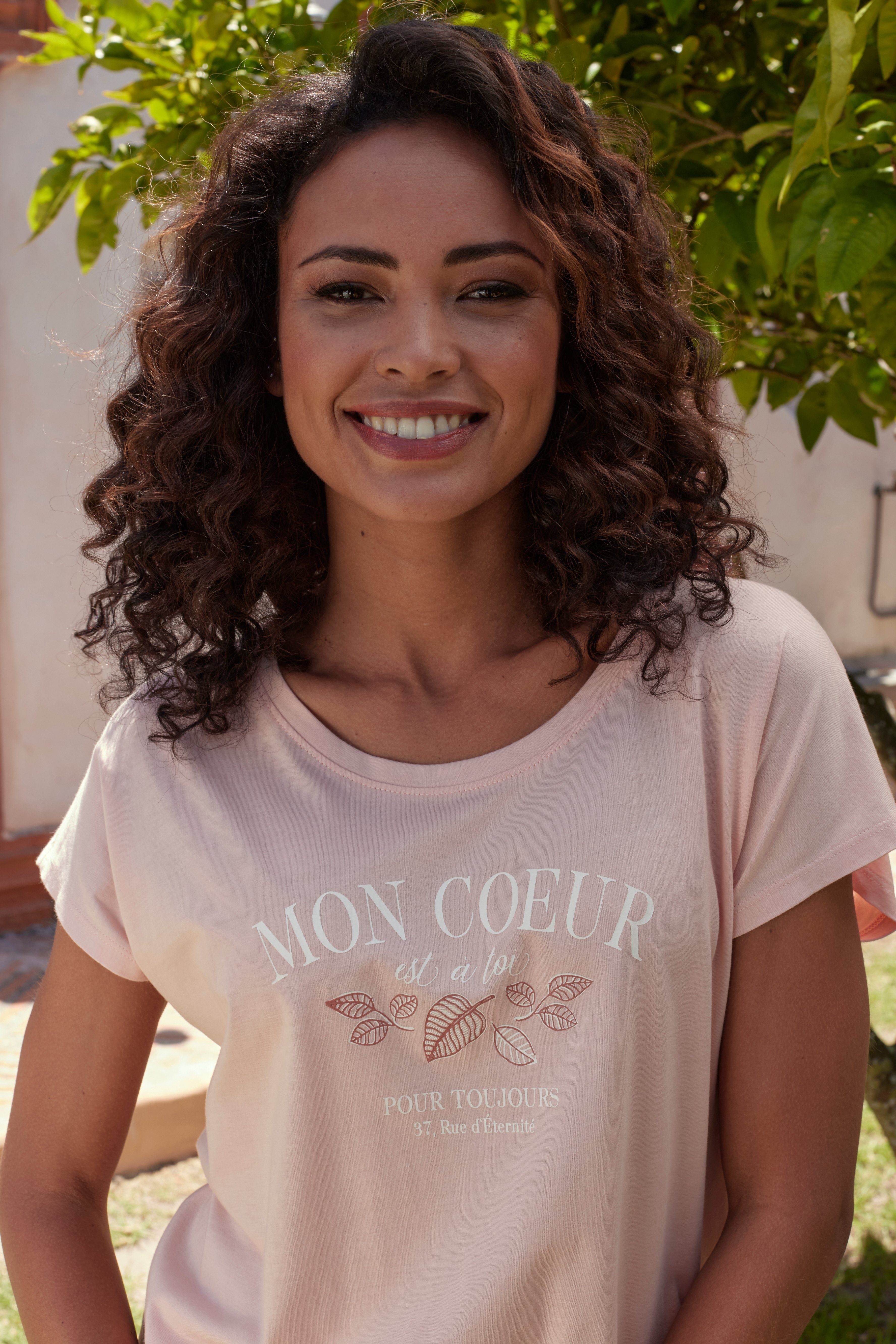 Vivance Dreams Pyjama top met herfstige frontprint