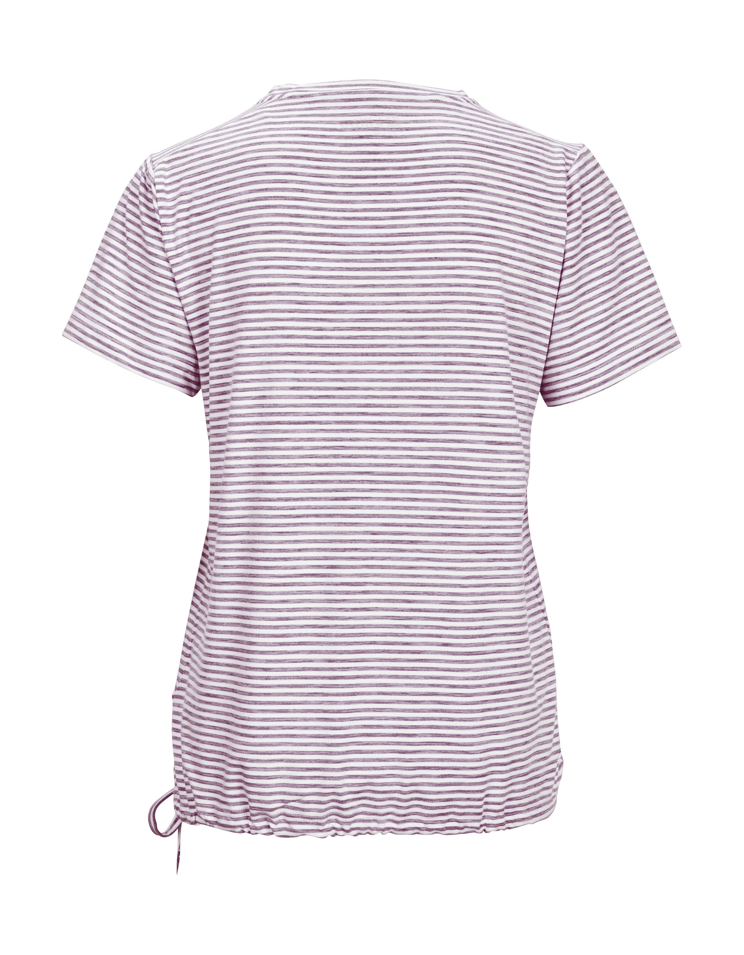 Killtec T-shirt Lilleo WMN TSHRT F Gestreept, snel drogend functioneel shirt met verstelbare zoom