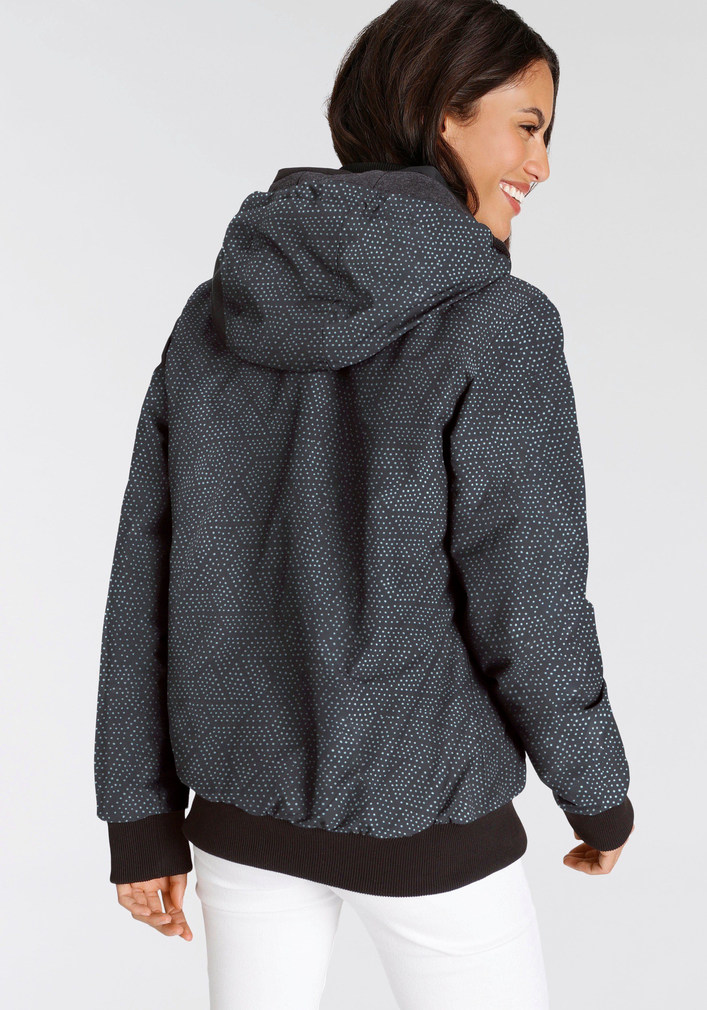 Ragwear Outdoorjack NUGETTKA PRINT O met stippenmotief