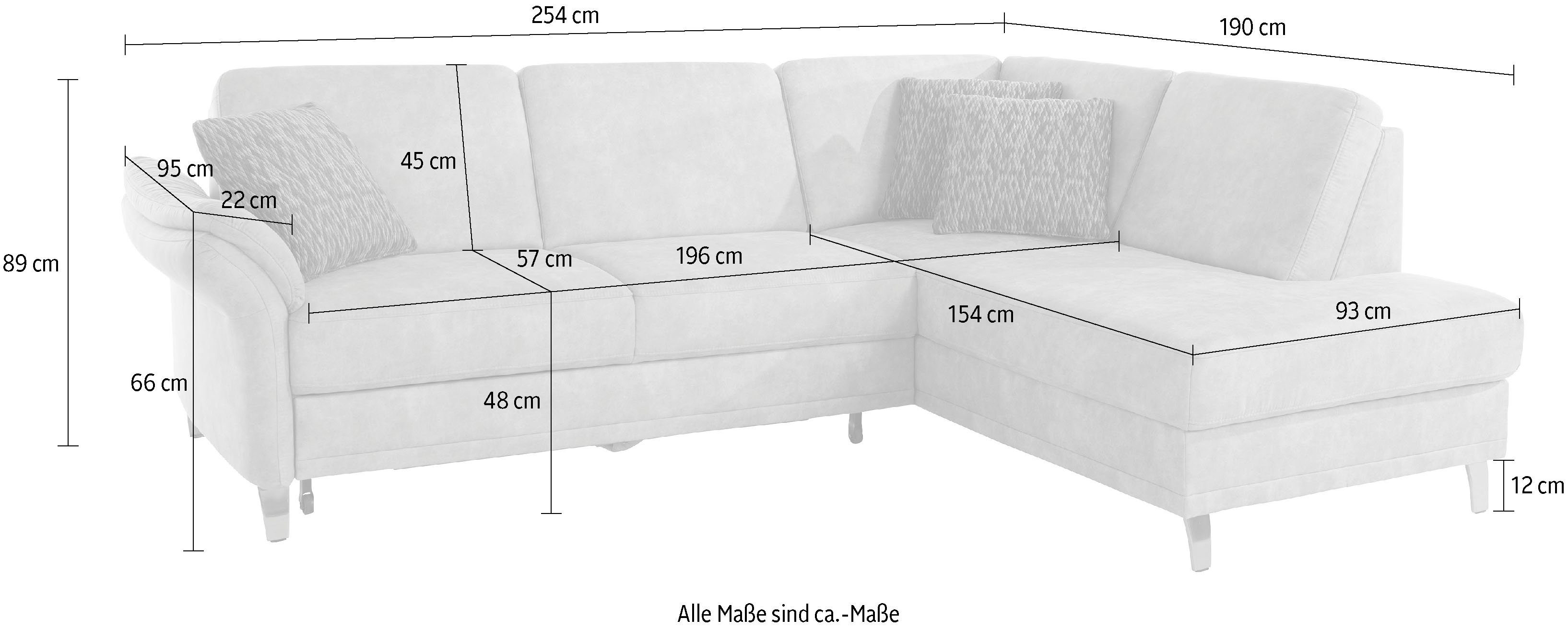 sit&more Hoekbank Clio L-vorm naar keuze met slaapfunctie en bedkist, met binnenvering
